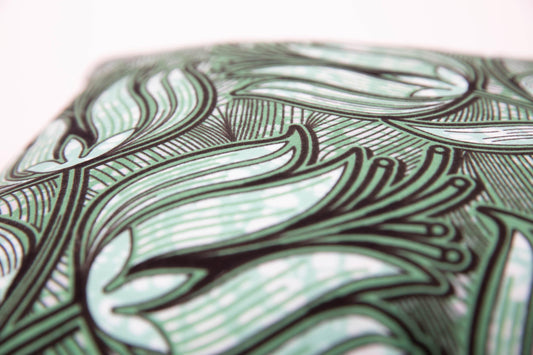 African Print Cushion Cover - Green