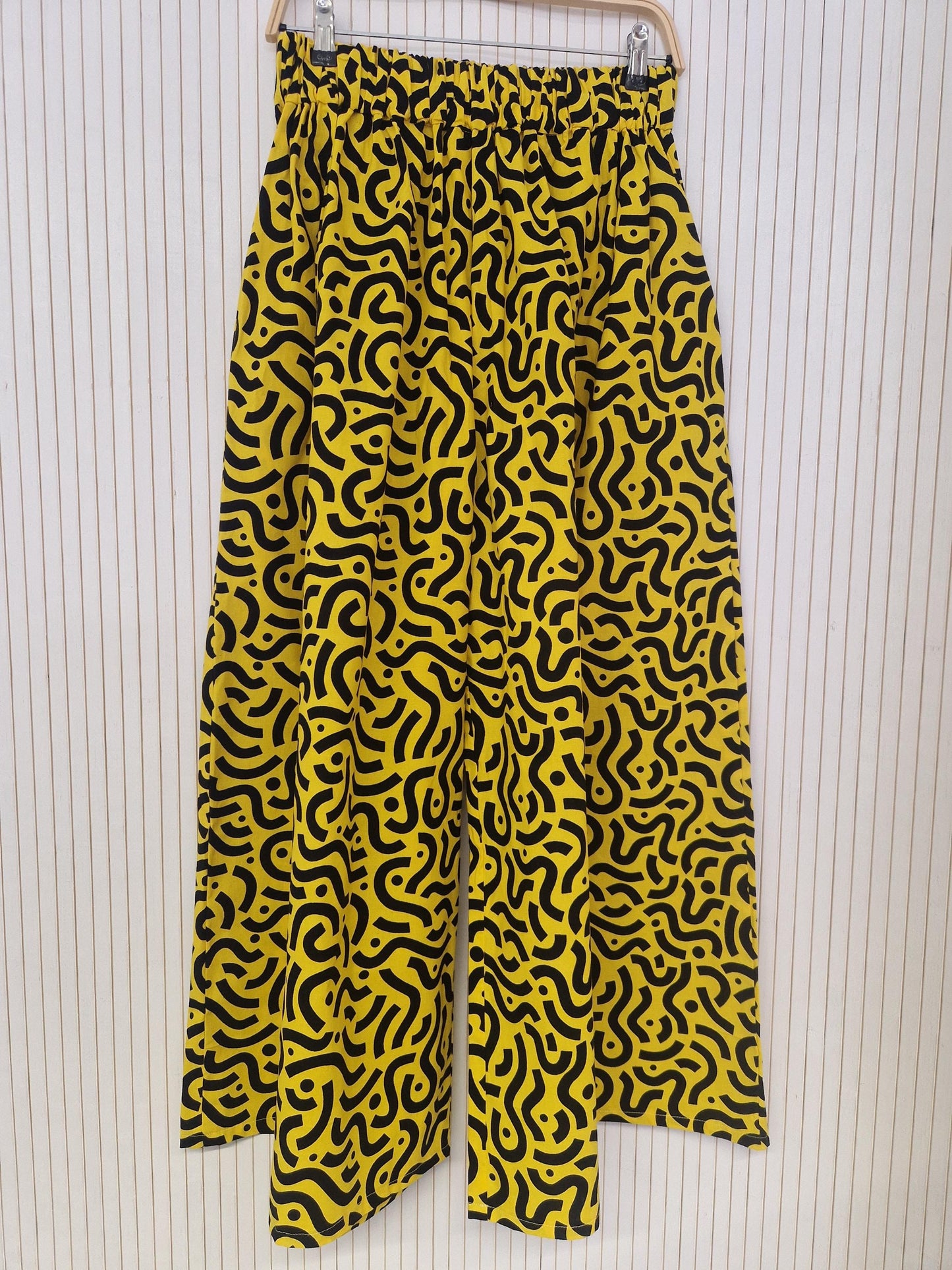 African Print Palazzo Style Trousers - Lemonade