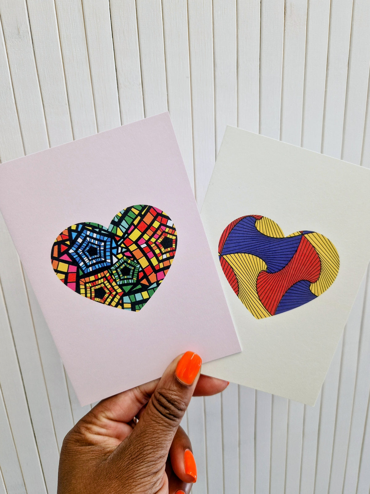 African Print Design Greeting Card - Heart