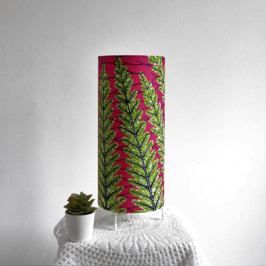 African Print Table Lamp - Fern