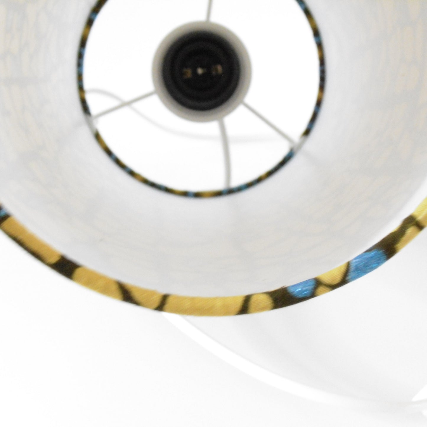 African Print Table Lamp - Bronze Blue Shimmer