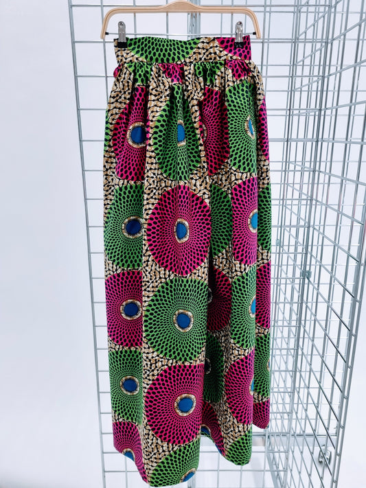 African Print Full Length Skirt - circle