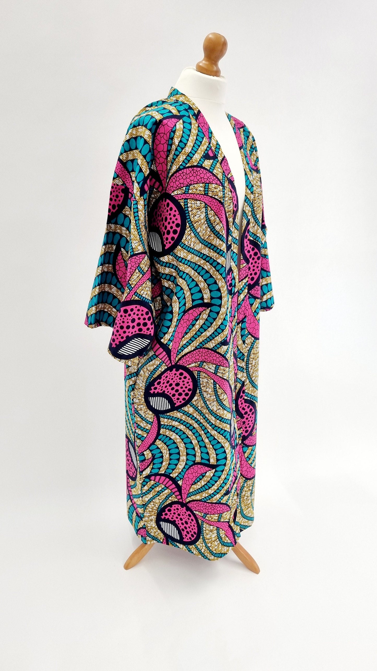 African Print Kimono Style Jacket - one size - Tropical print