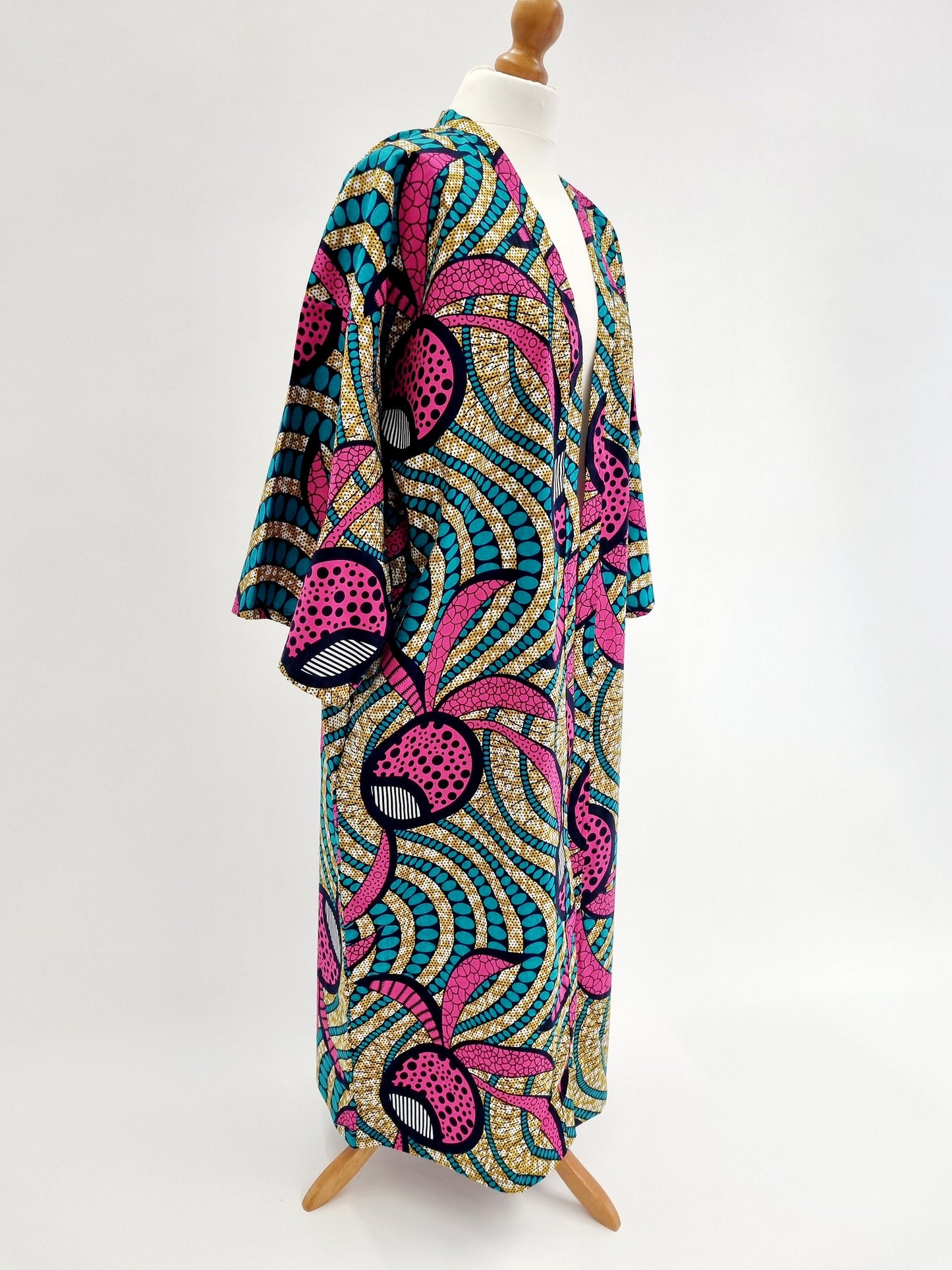 African Print Kimono Style Jacket - one size - Tropical print