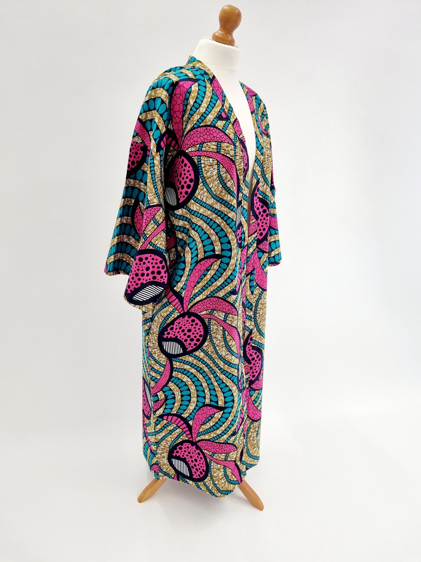 African Print Kimono Style Jacket - one size - Tropical print