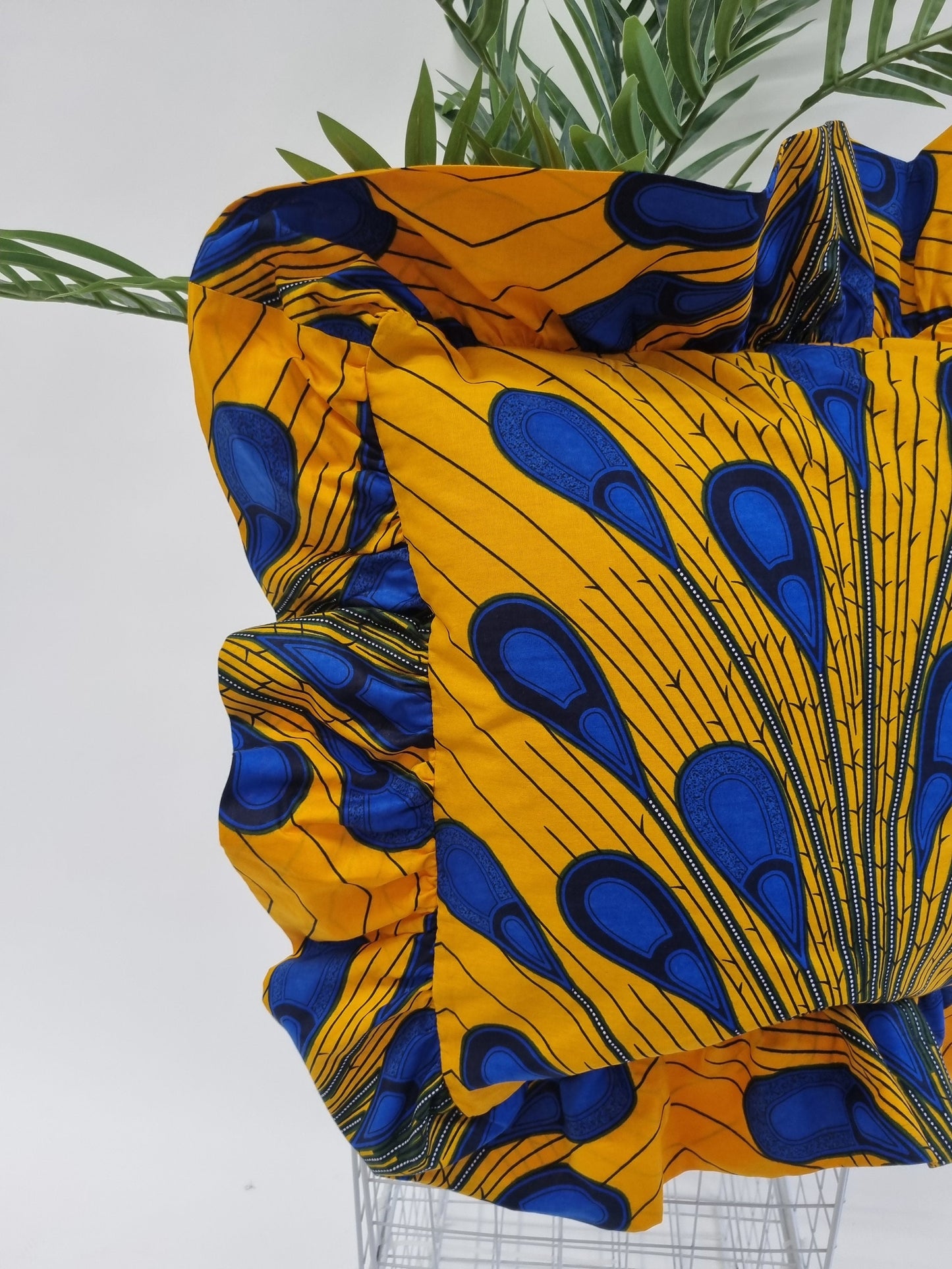 African Print Statement Ruffle Cushion - Assorted Patterns