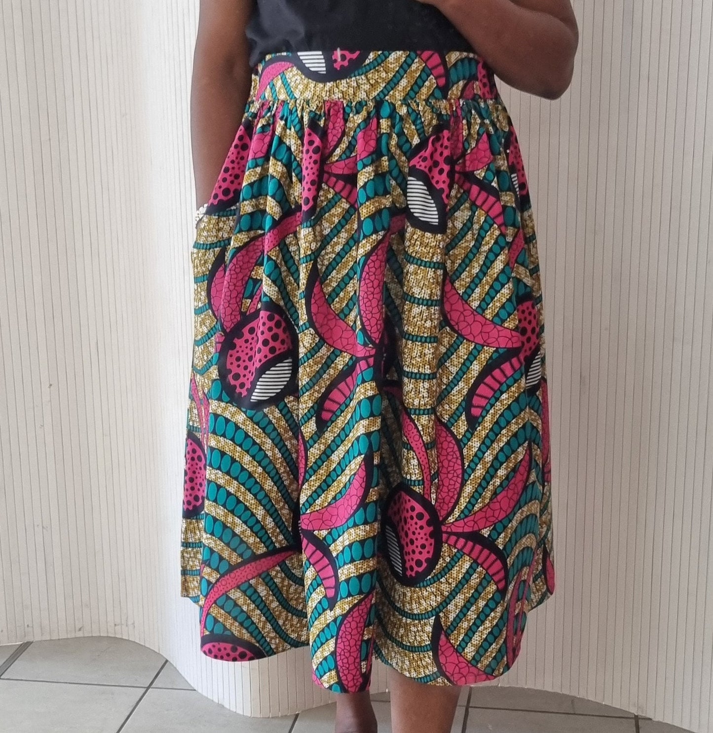 African Print Skirt Short - Tropical