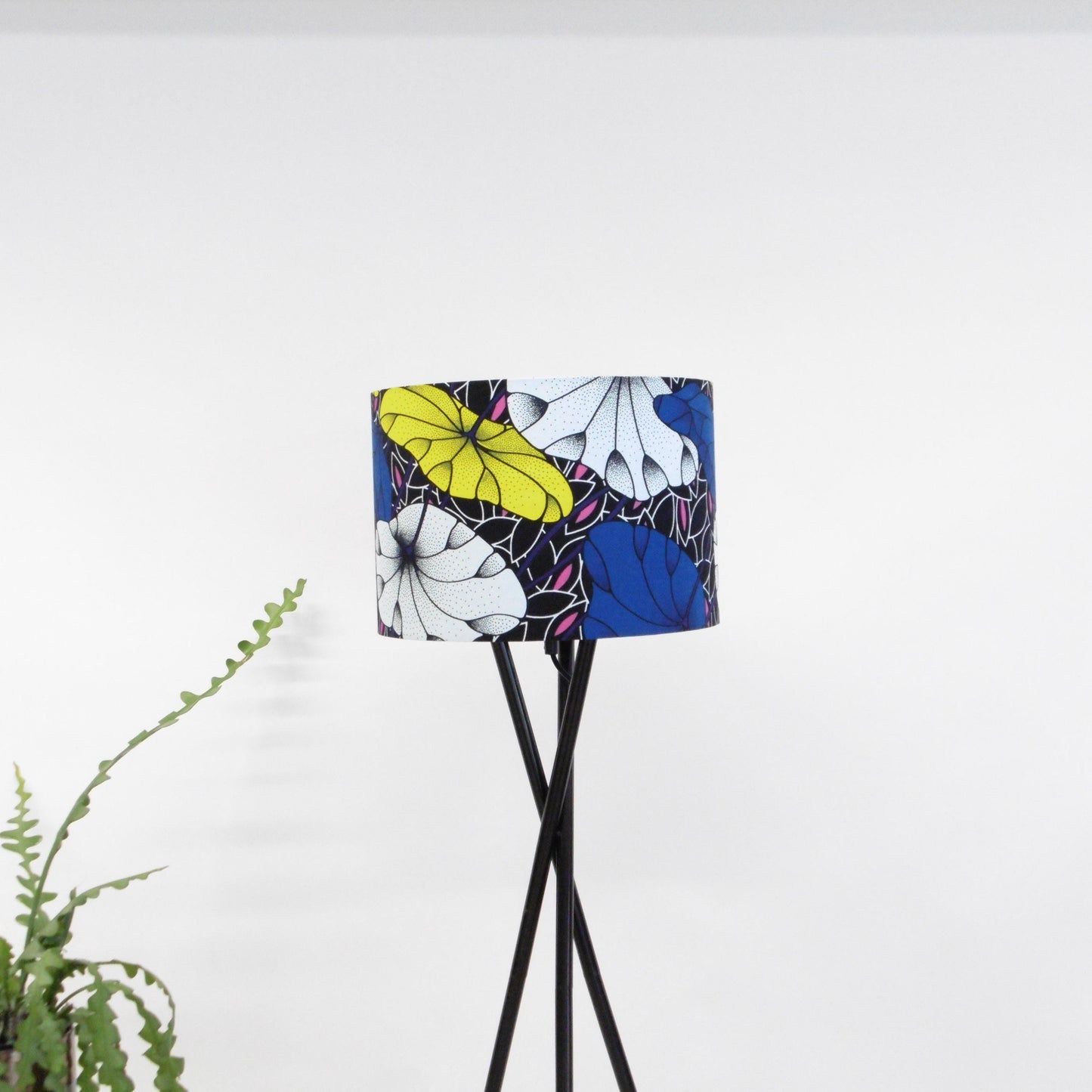 African Print Lampshade 15-45cm - Blue Floral