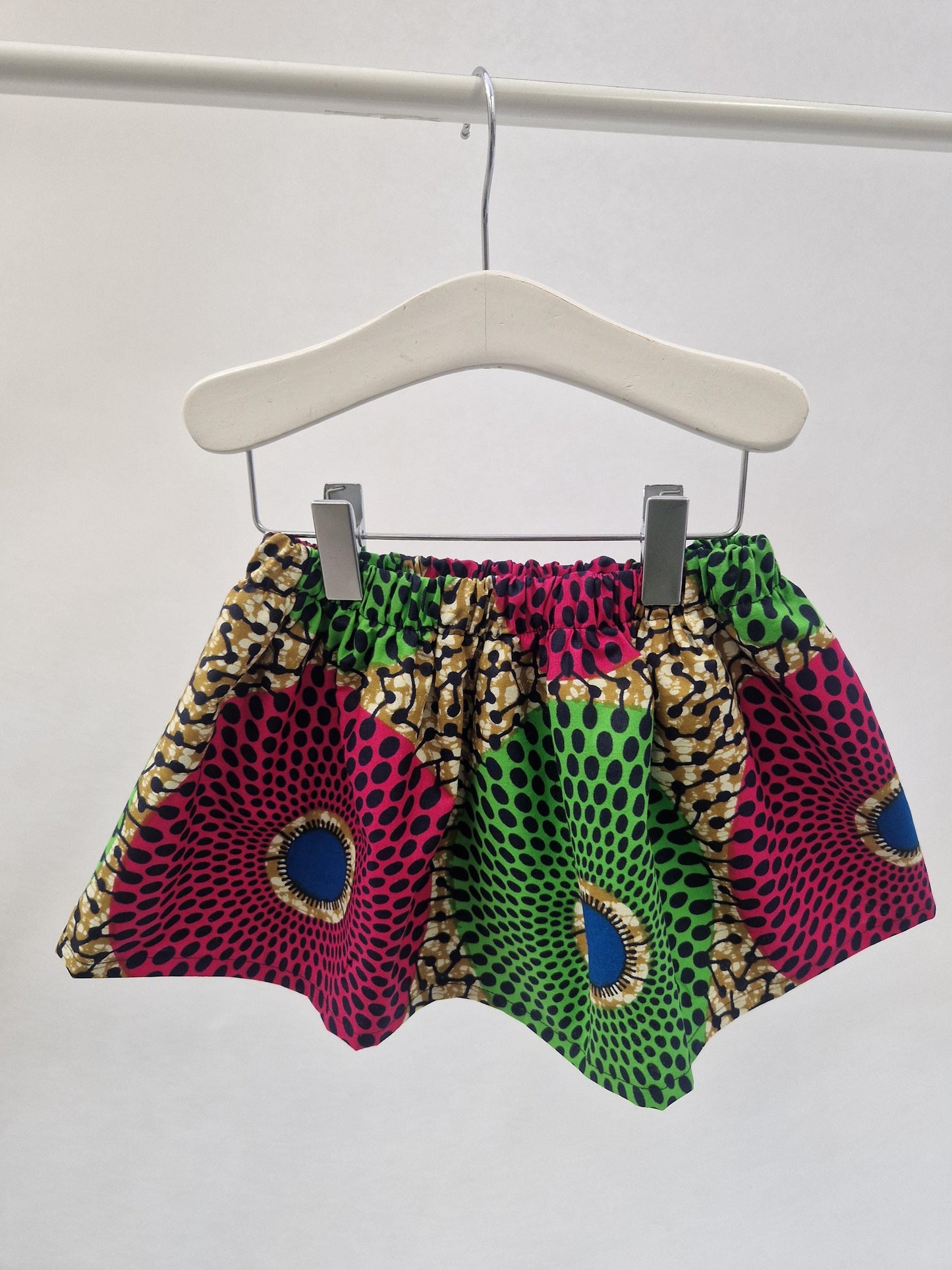 African Print Skirt & Matching Hairtie (0-9years) - Circle