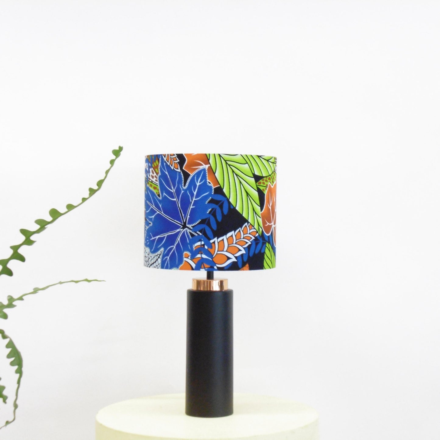 African Print Lampshade 15-45cm - Blue Green Leaf