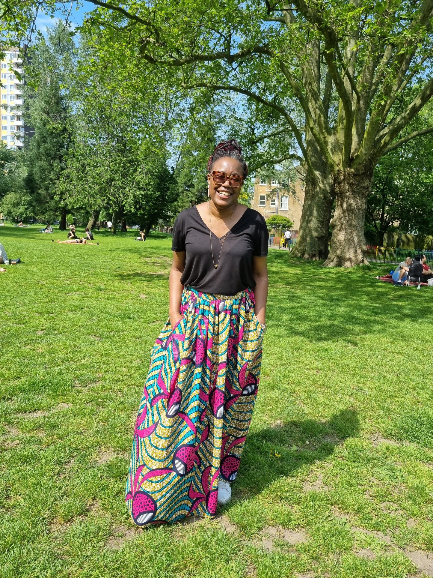 Full Length Skirt Adult Wax Print Skirt Tropical