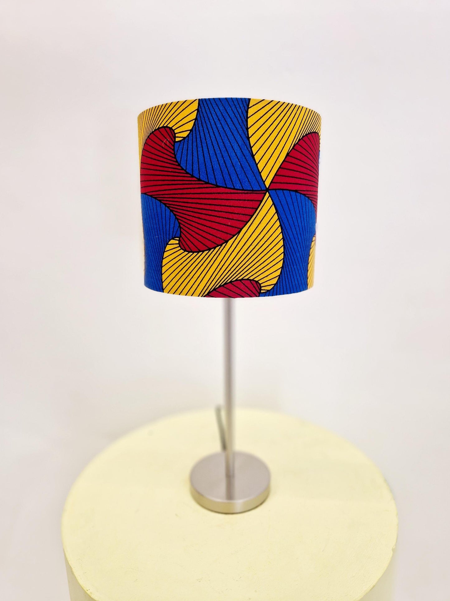 African Print Lampshade 15-45cm - Red Blue Swirl