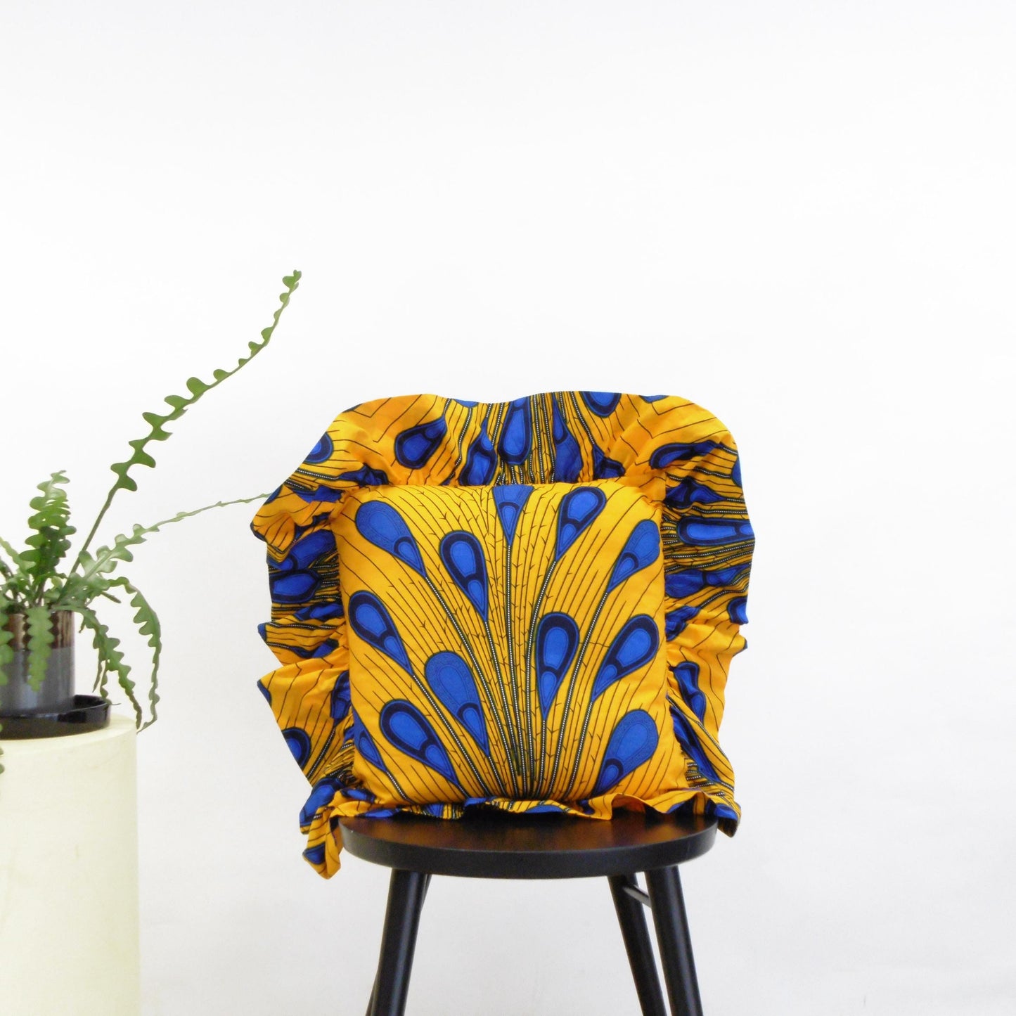 African Print Statement Ruffle Cushion - Assorted Patterns