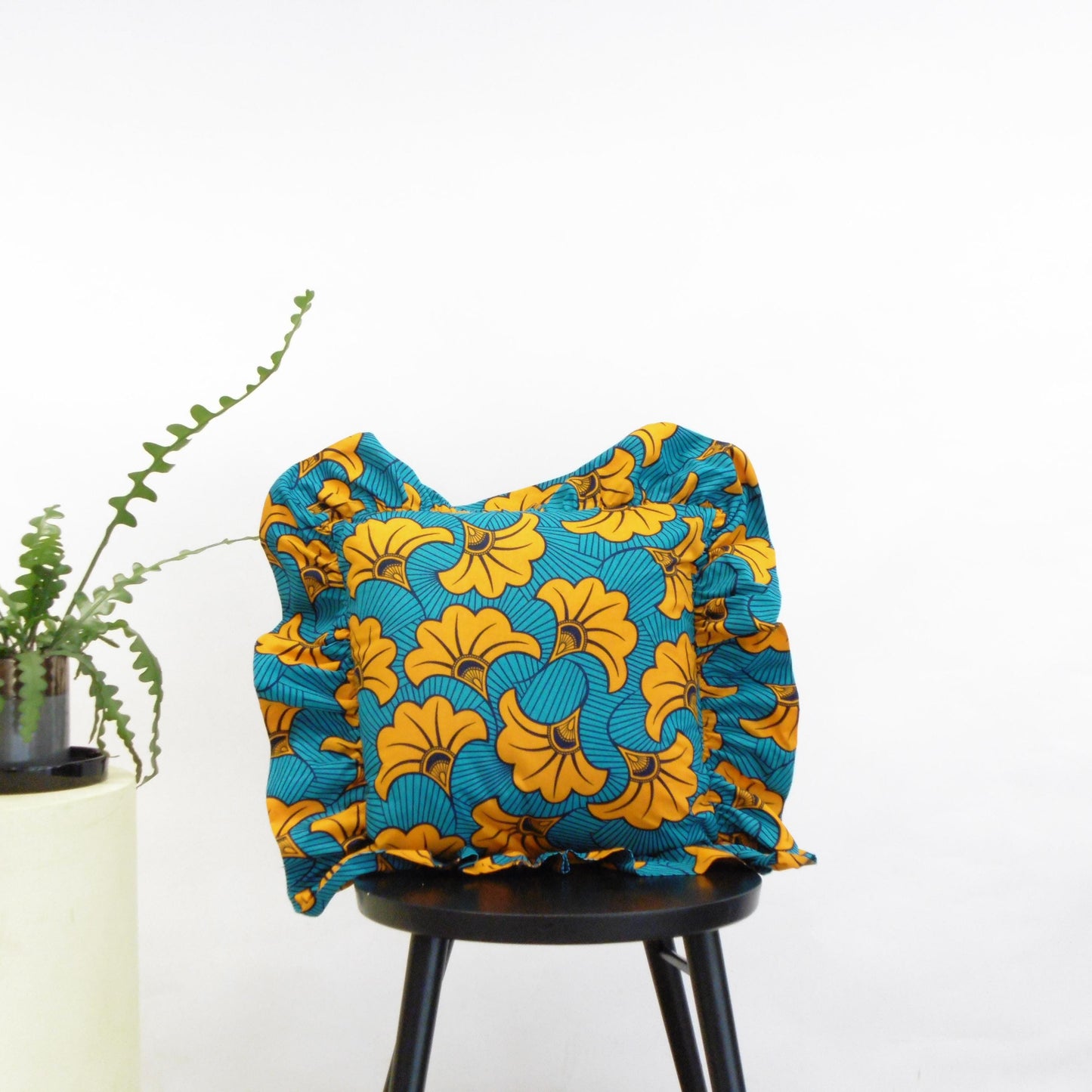 African Print Statement Ruffle Cushion - Assorted Patterns