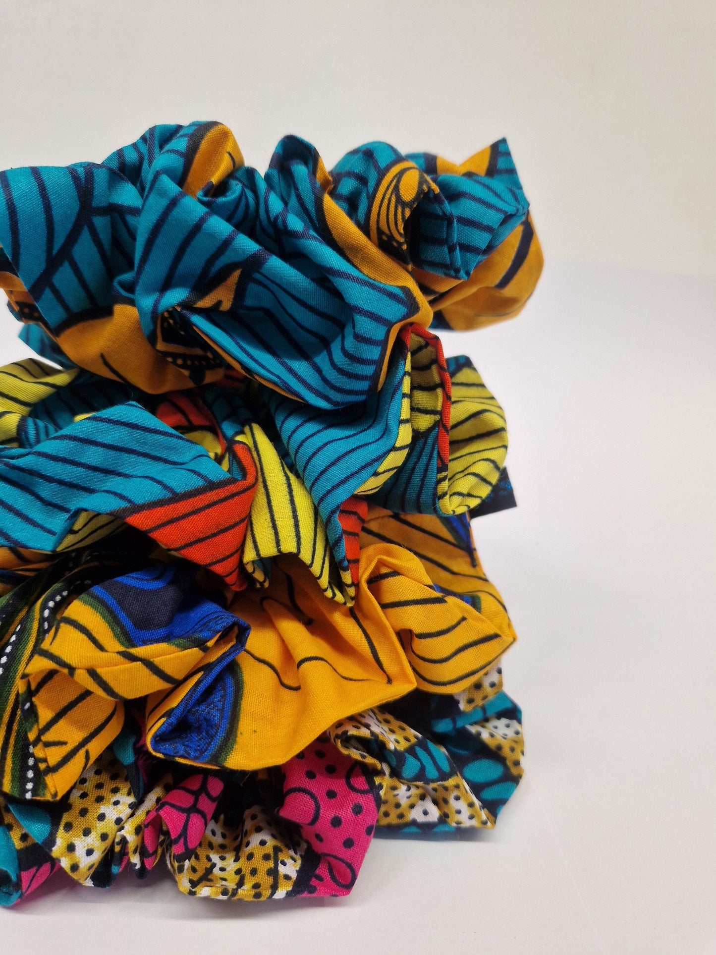 Large African Print Hair Scrunchie - Assorted Colours