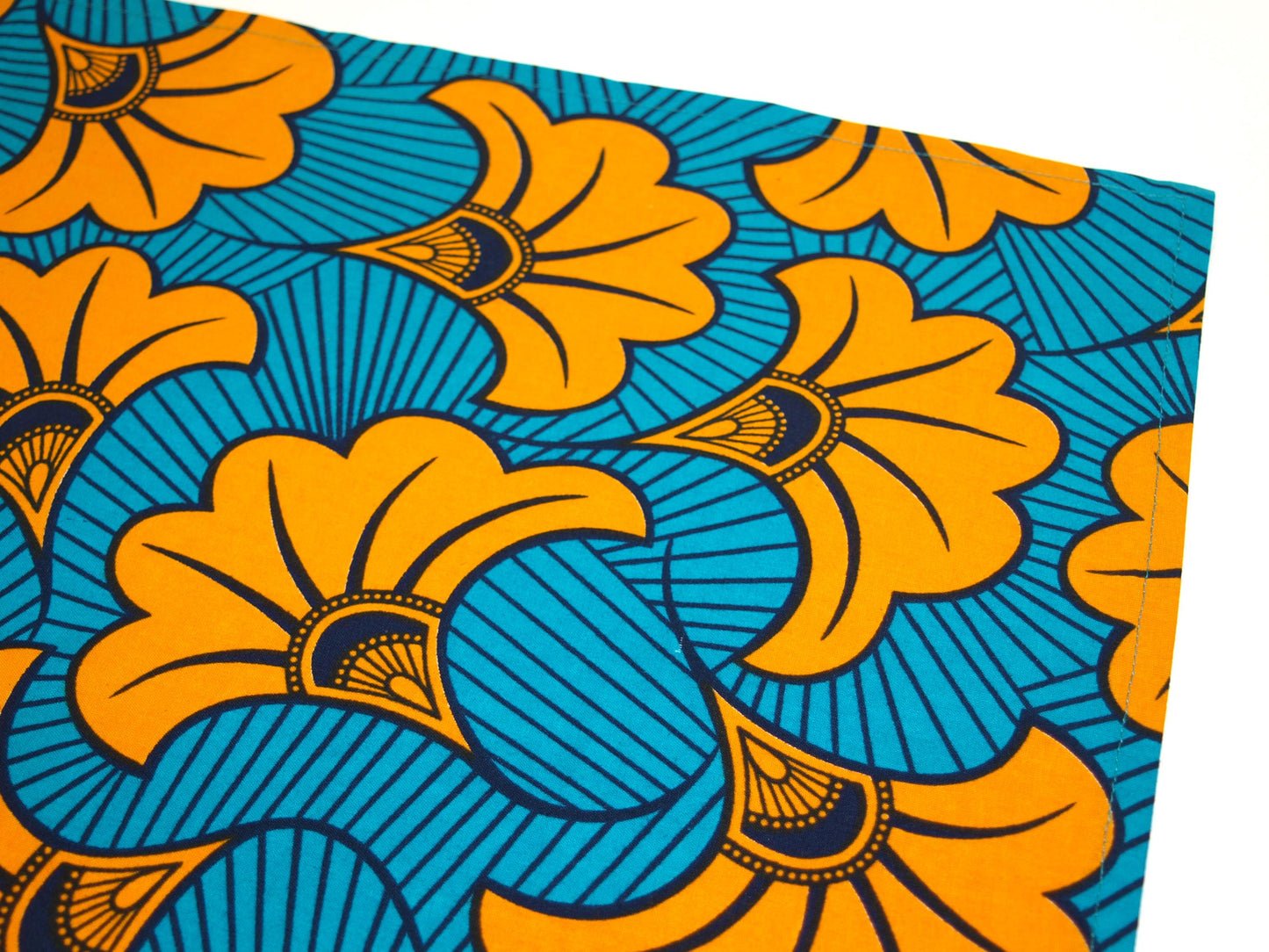 African Print Table Runner and Napkins Set - Teal