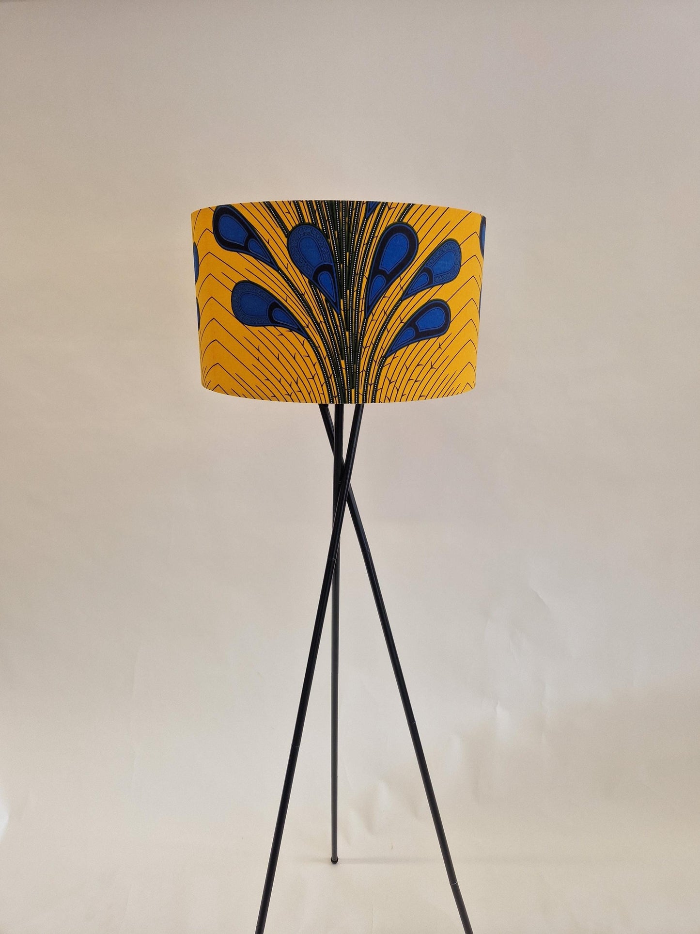 African Print Lampshade 15-45cm - Yellow Blue