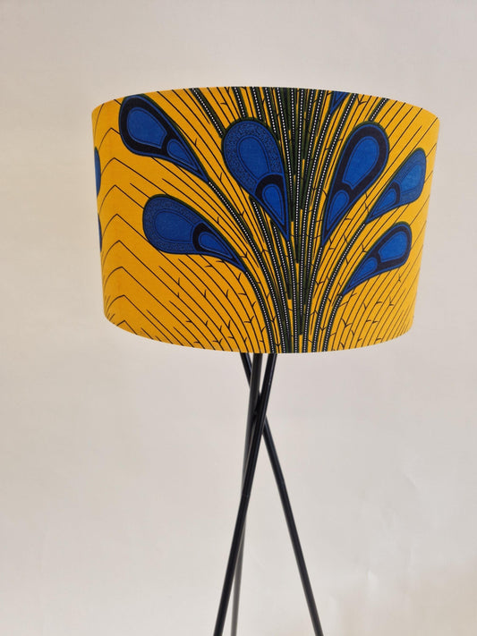 African Print Lampshade 15-45cm - Yellow Blue