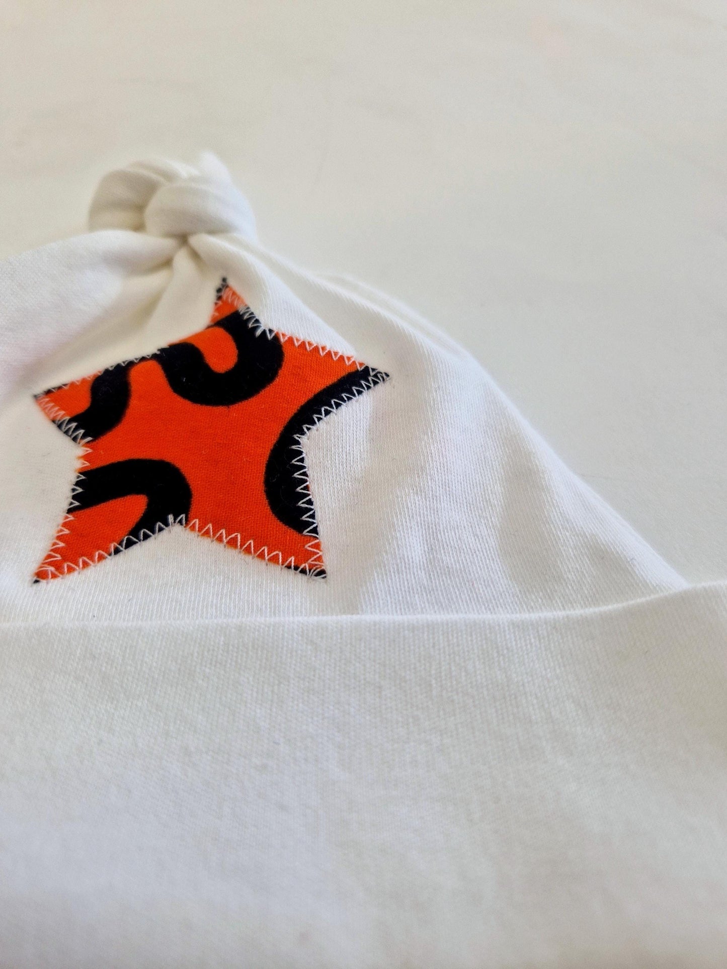 African Print Baby Gift Set, Vest and Hat New Baby Gift - Orange