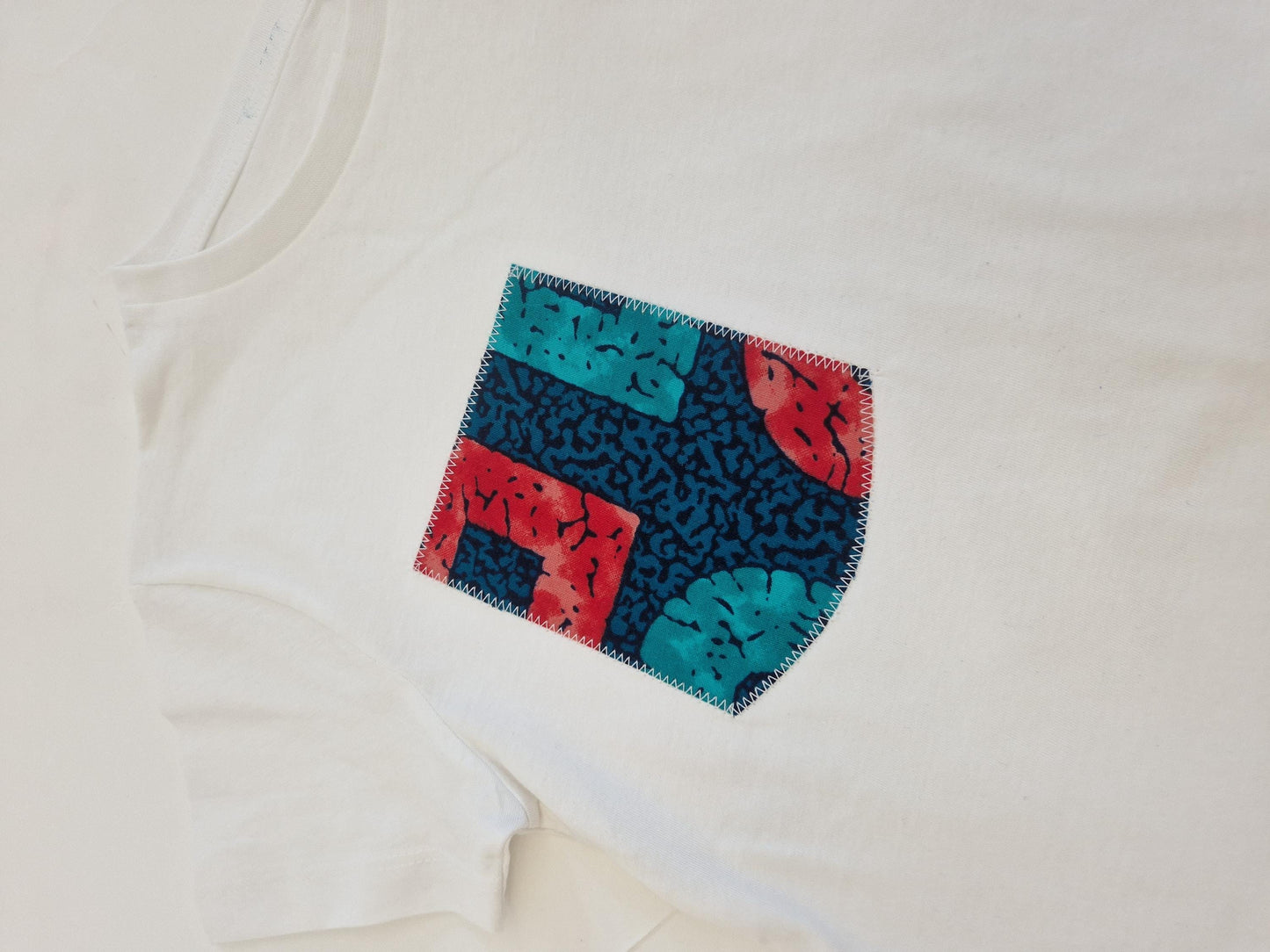 Kids White and Black African Print Applique Star T-shirt