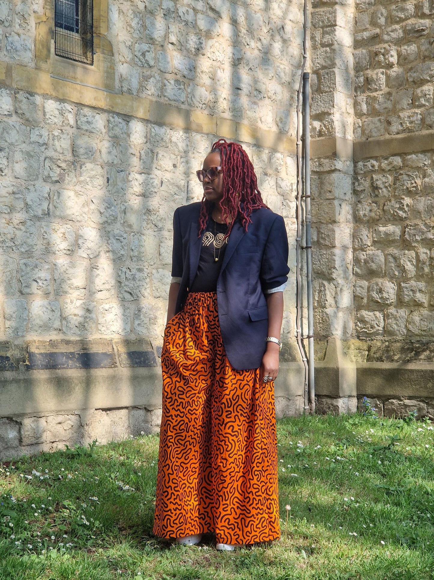 Palazzo Style Trousers - Orange