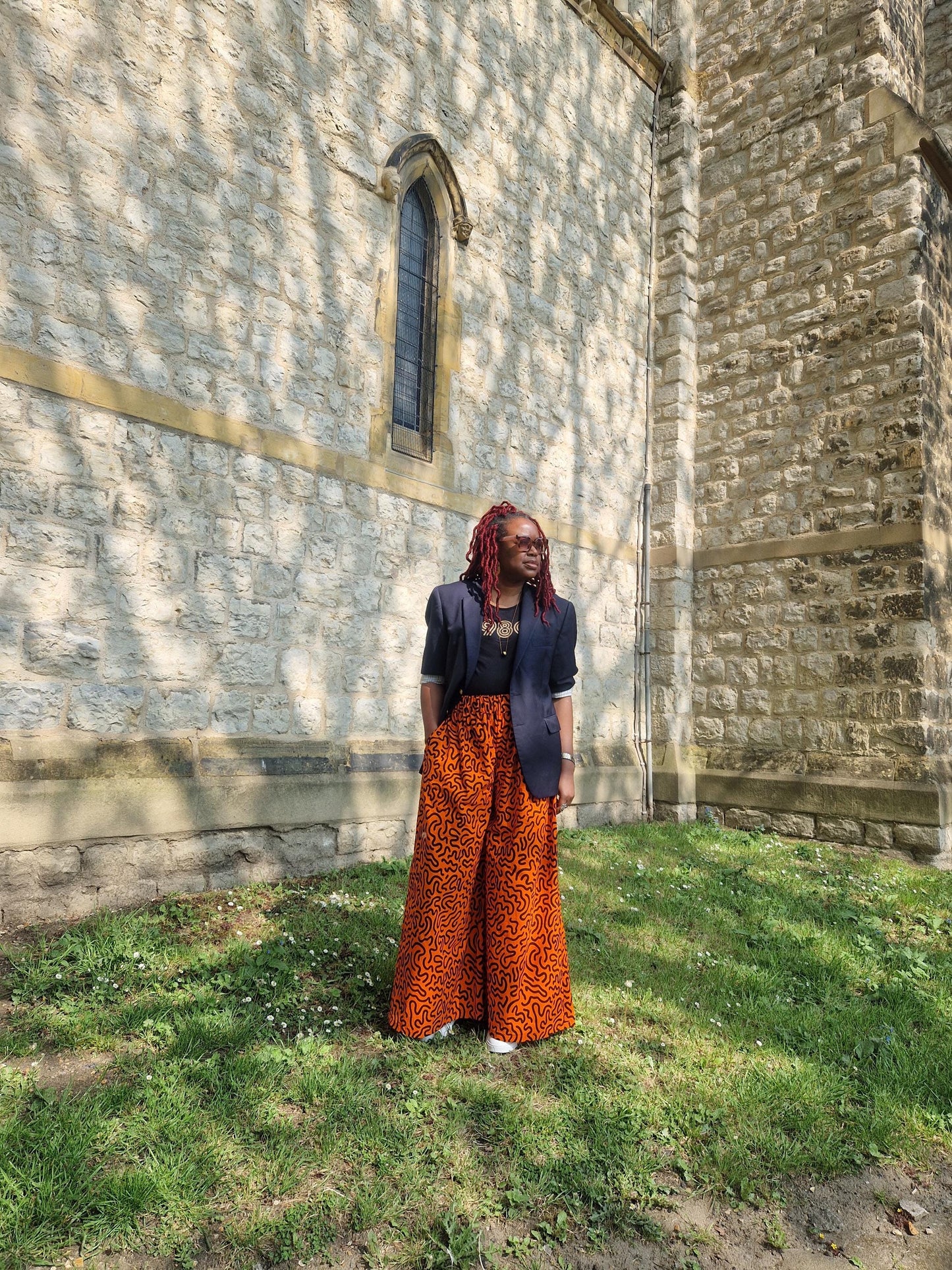 Palazzo Style Trousers - Orange