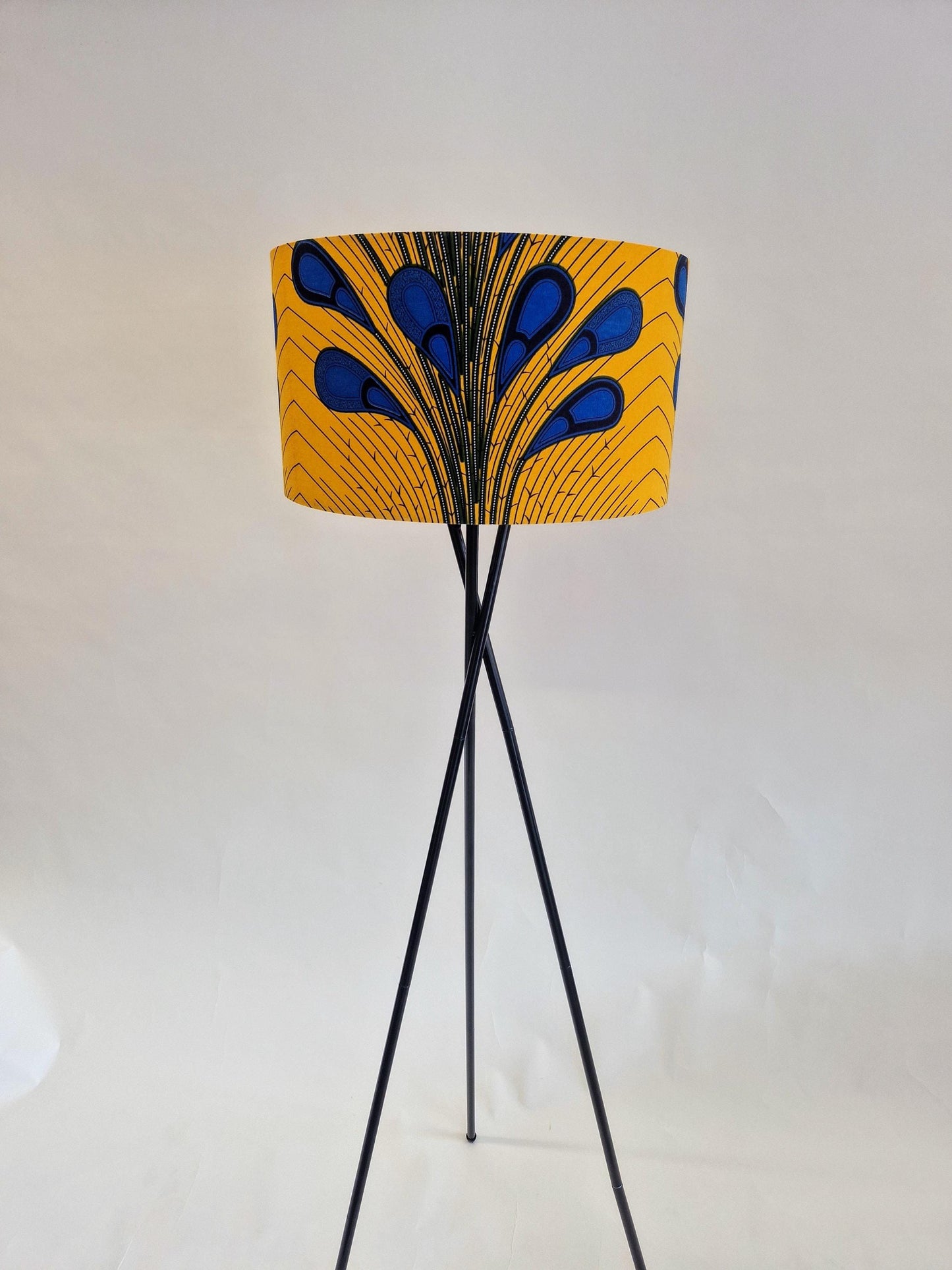 African Print Lampshade 15-45cm - Yellow Blue