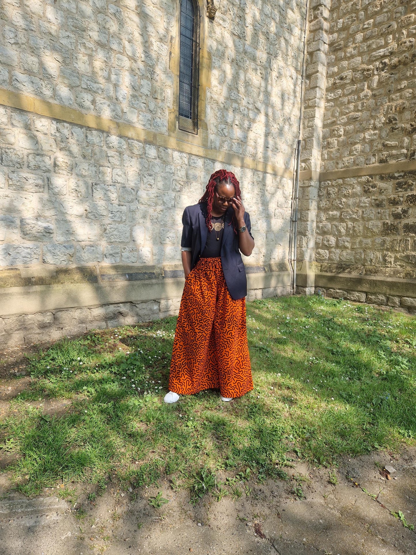 Palazzo Style Trousers - Orange