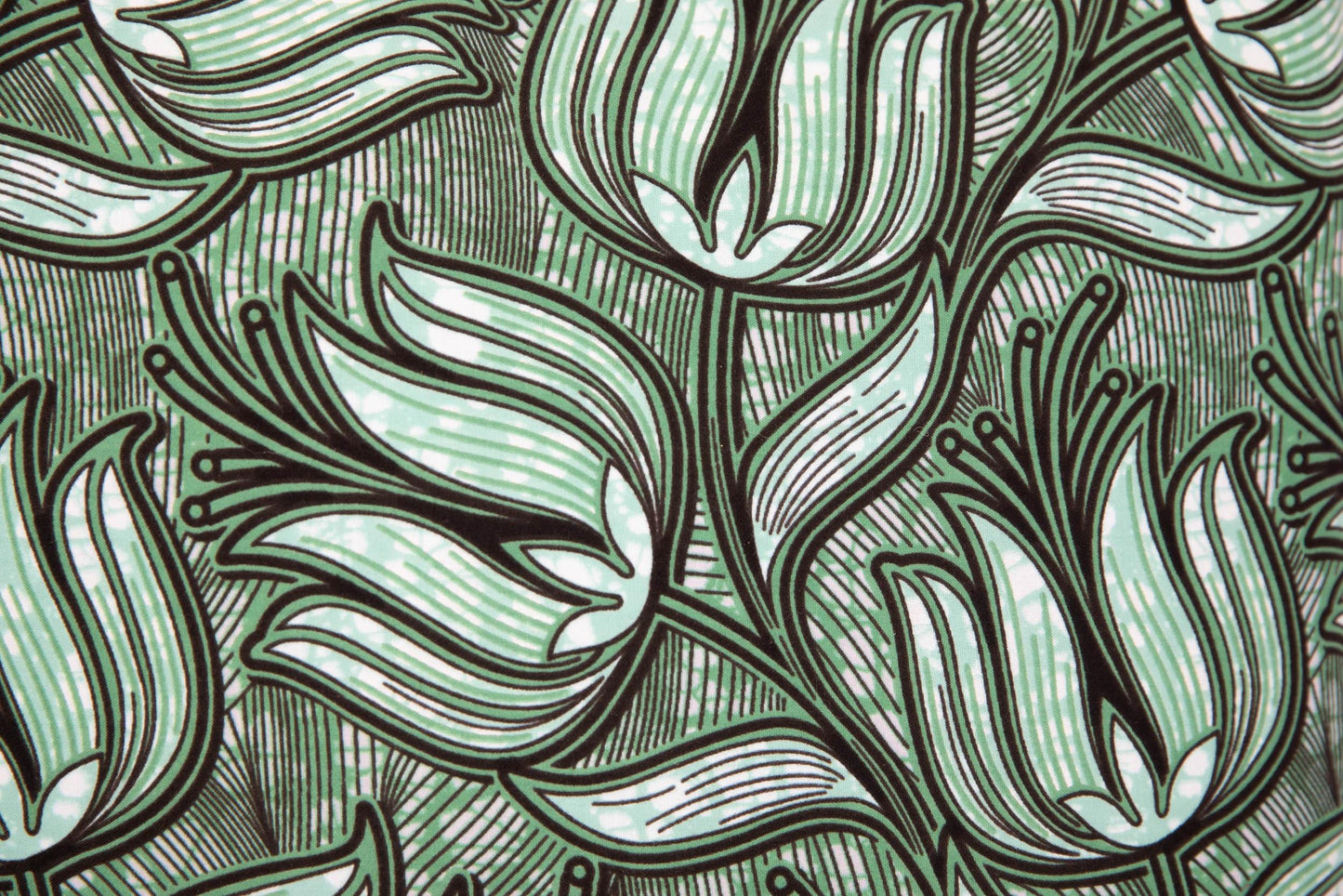 African Print Cushion Cover - Green