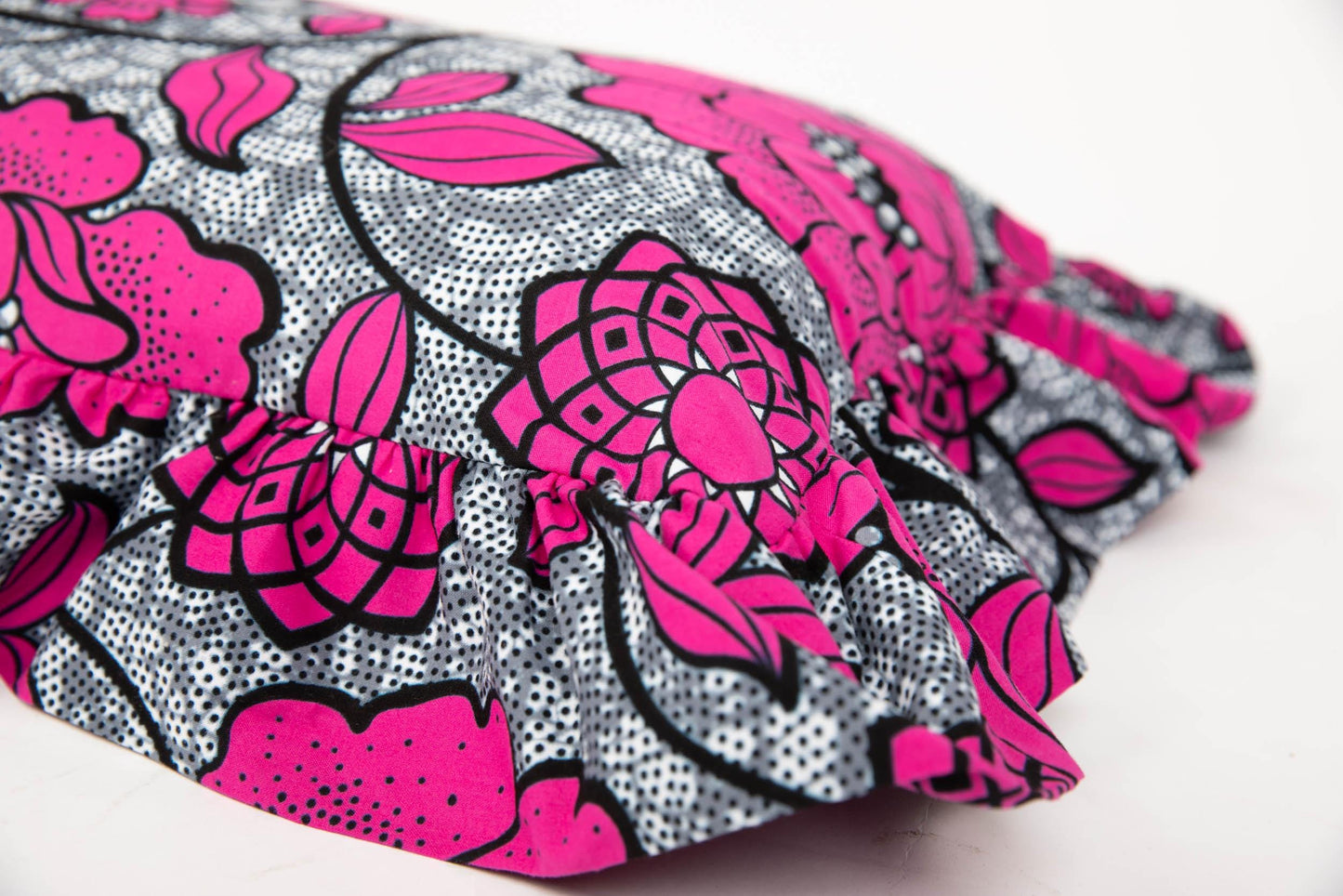 Statement Rectangle Ruffle Cushion - Pink Grey