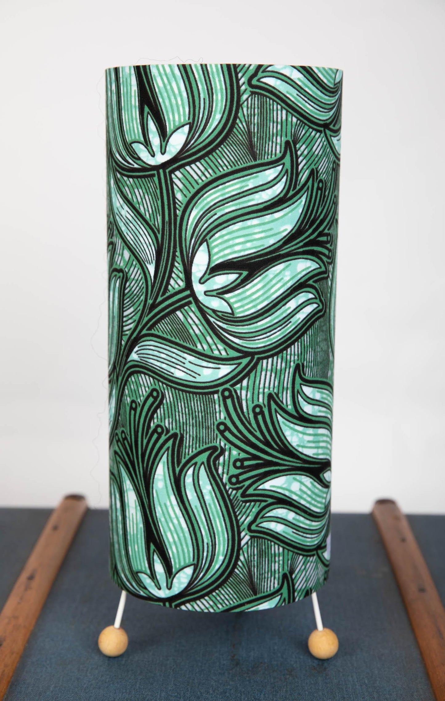 Handmade African Print Table or Floor Lamp - Green