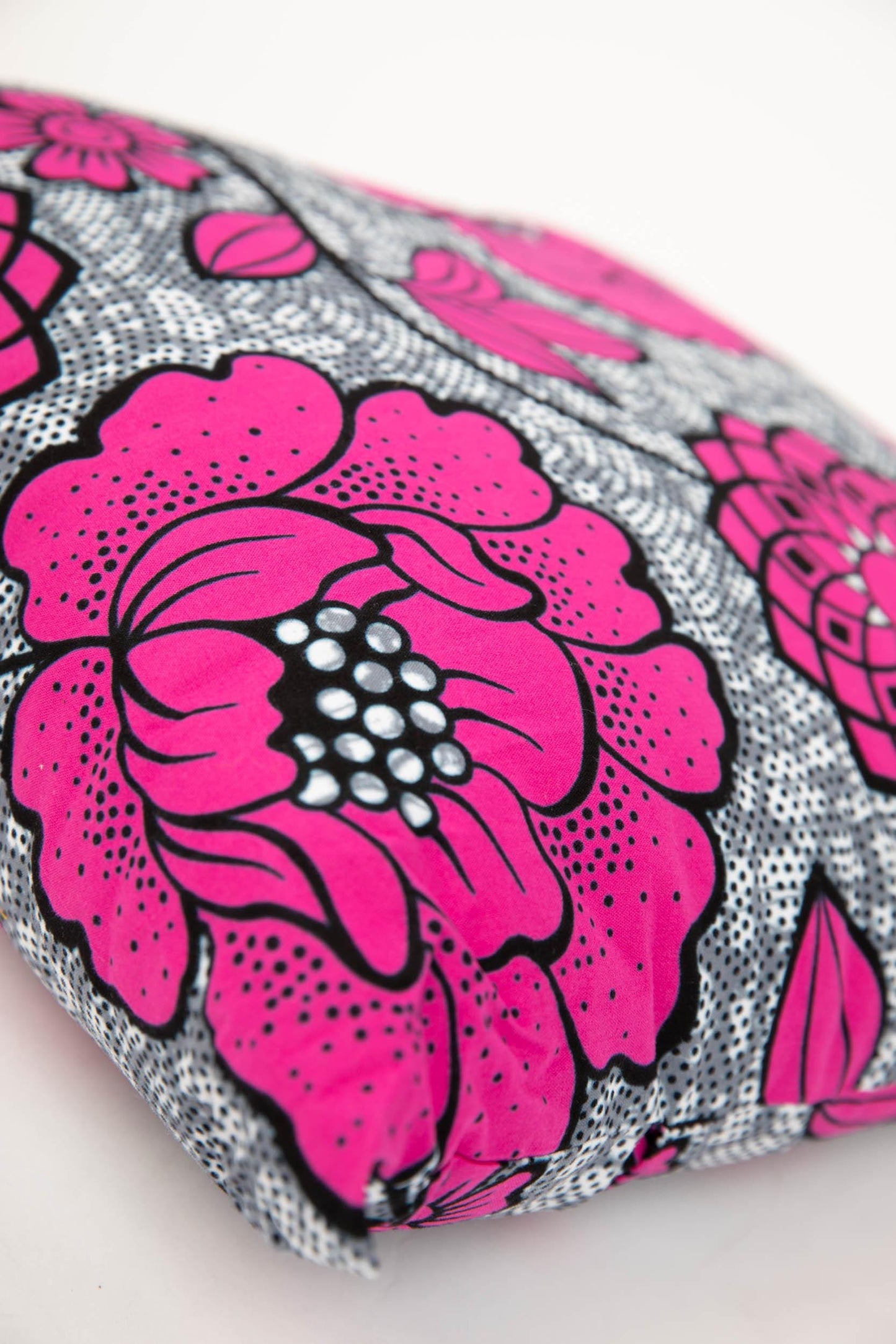 African Print Cushion Cover - Grey Pink