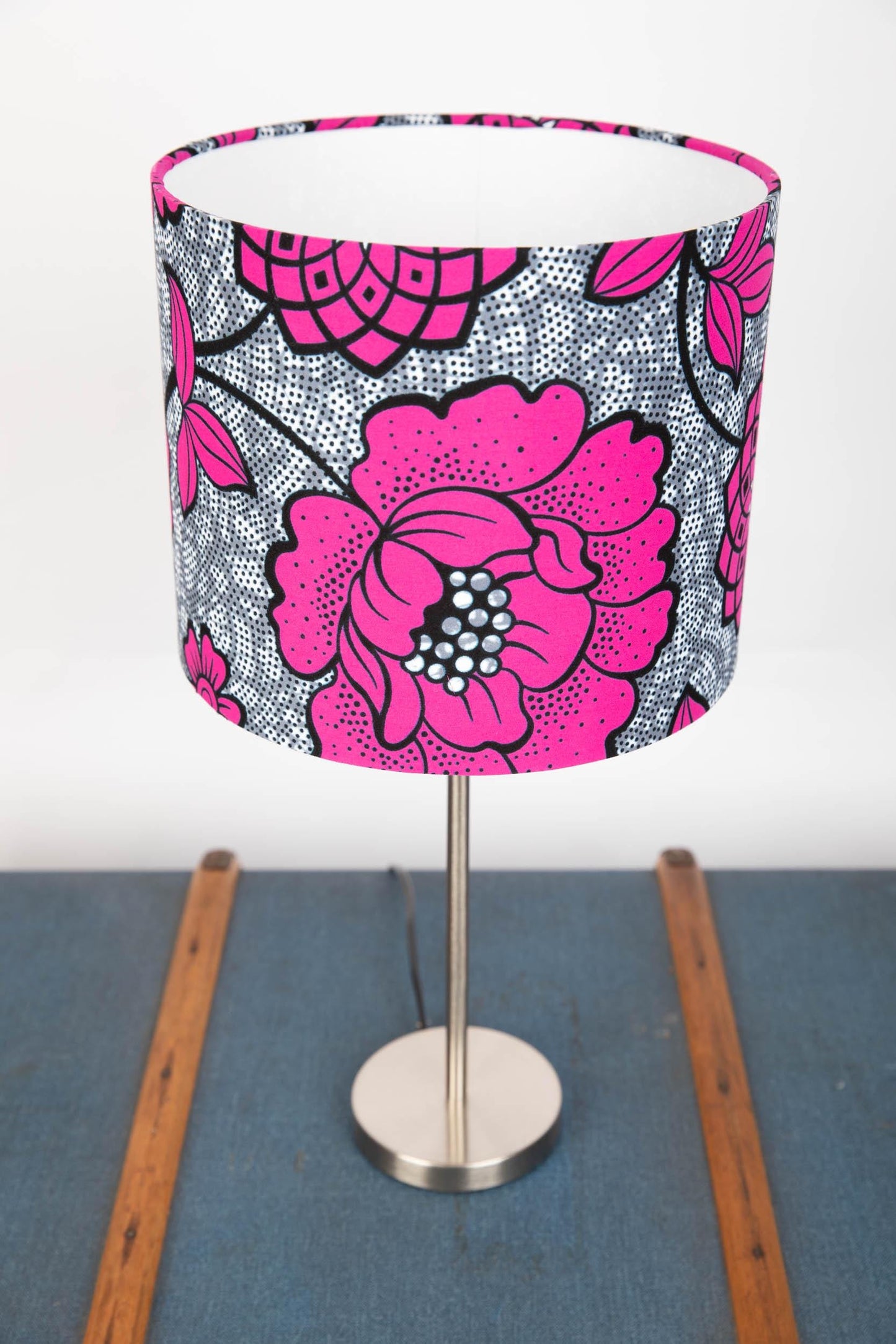 African Print Lampshade 15-45cm - Pink Grey