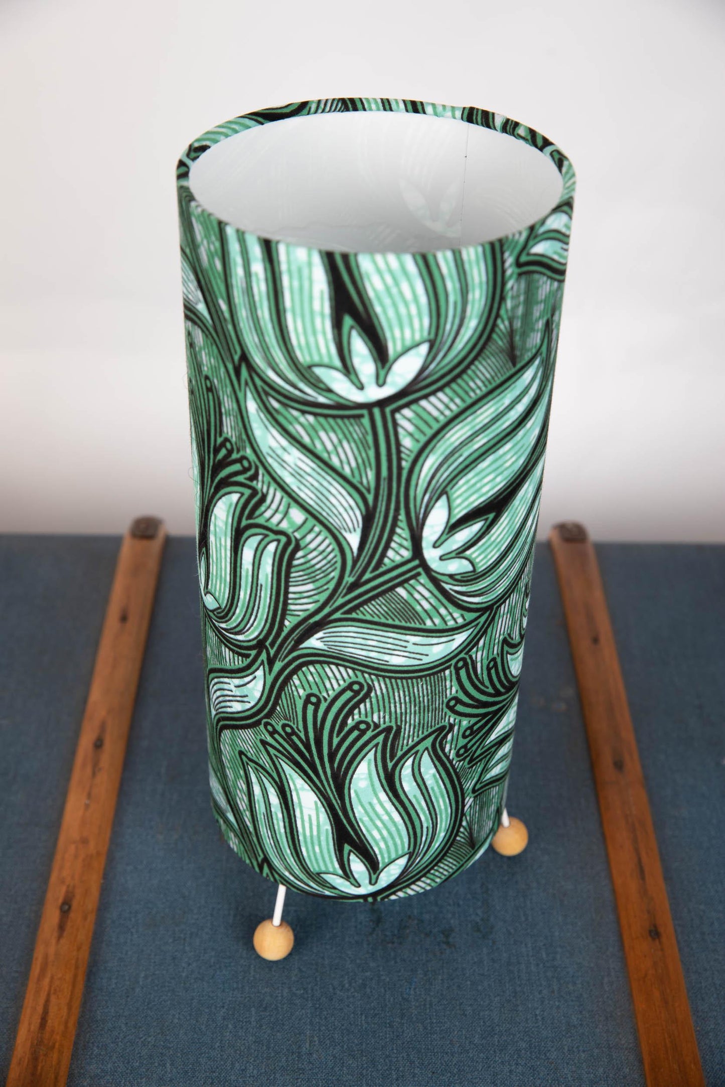 Handmade African Print Table or Floor Lamp - Green