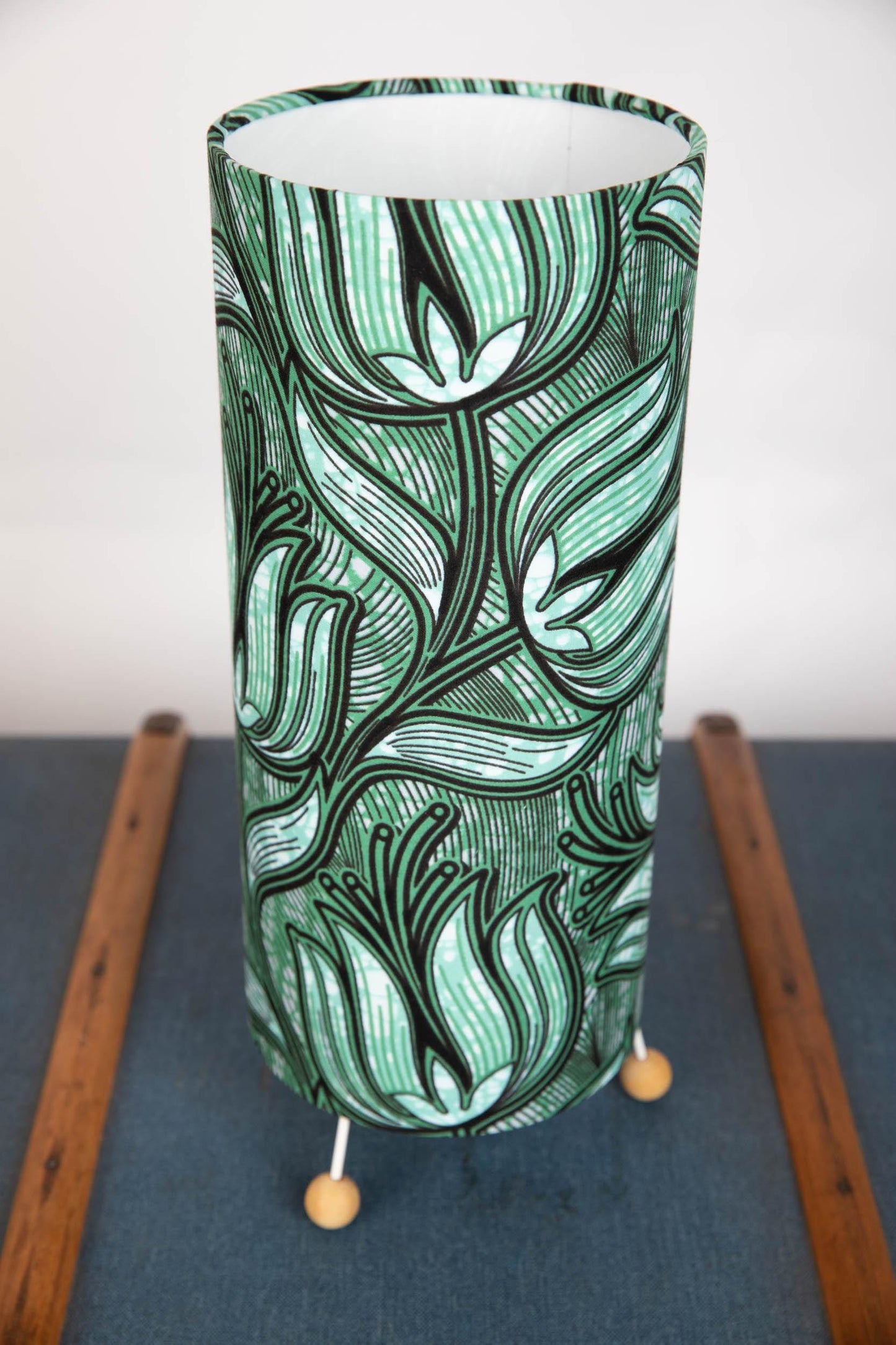 Handmade African Print Table or Floor Lamp - Green