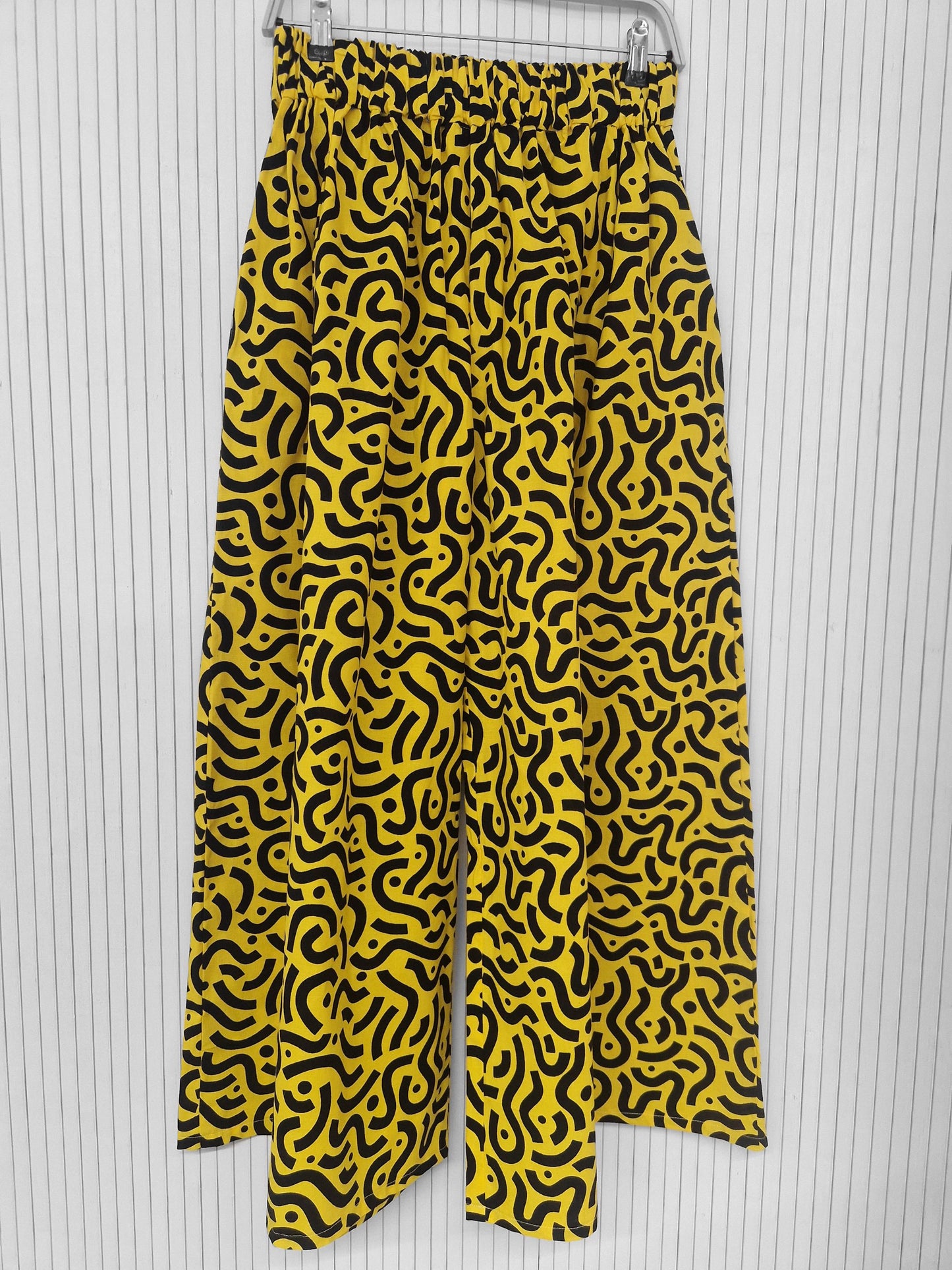 African Print Palazzo Style Trousers - Lemonade