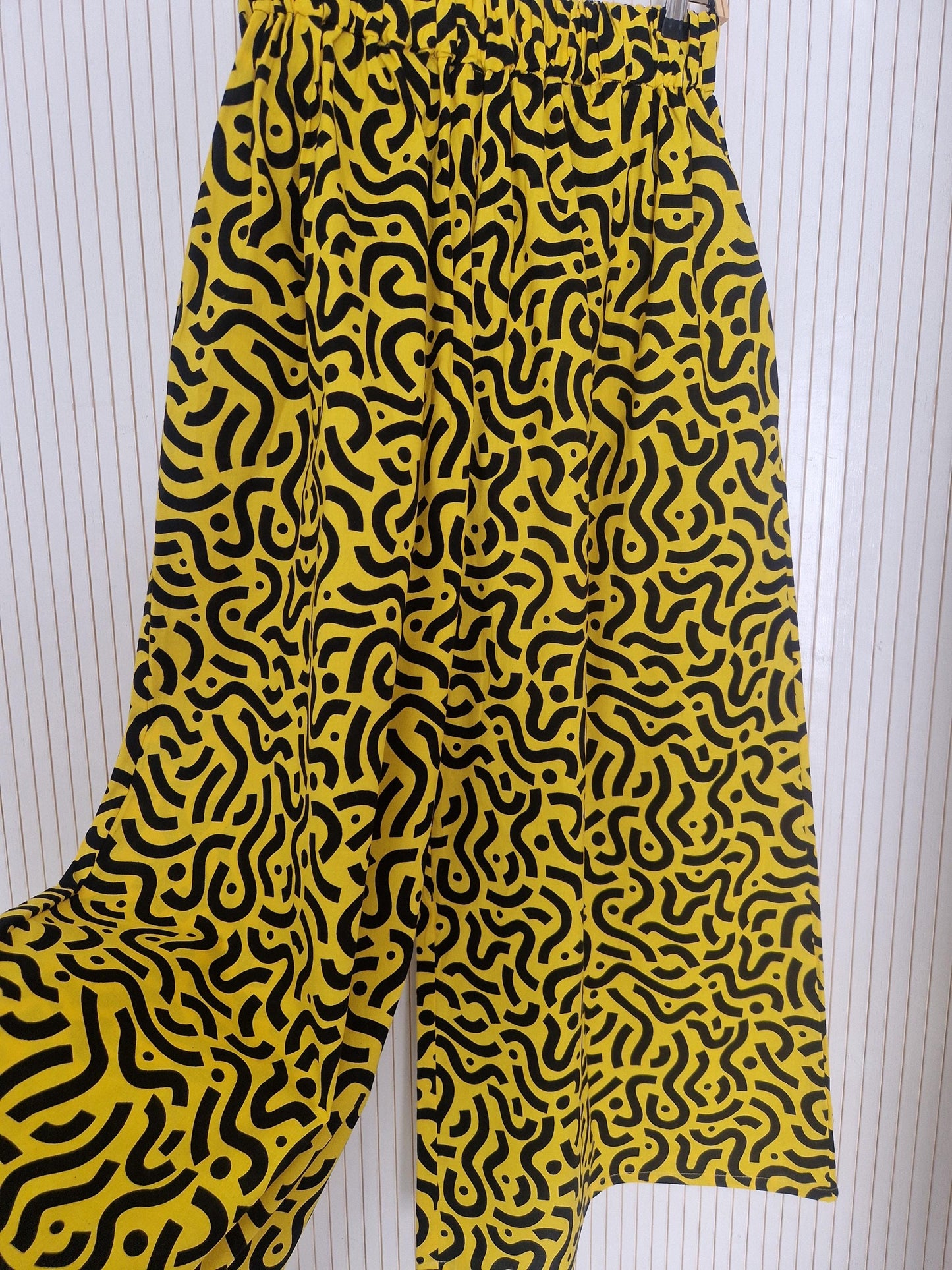 African Print Palazzo Style Trousers - Lemonade