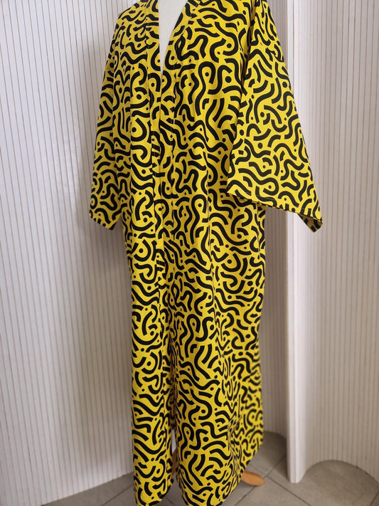African Print Kimono Style Jacket - one size - Lemonade
