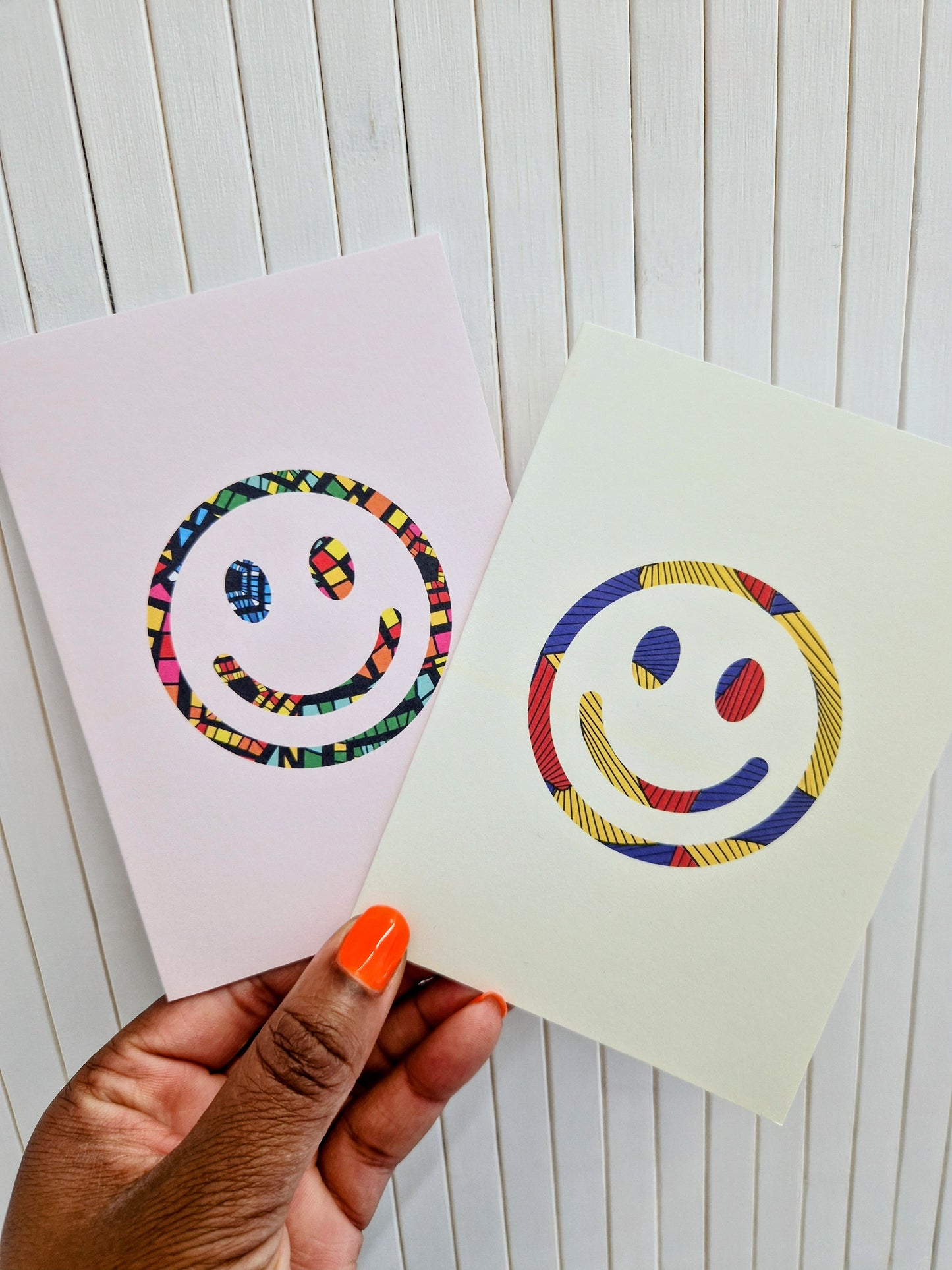 African print greeting card - Smile