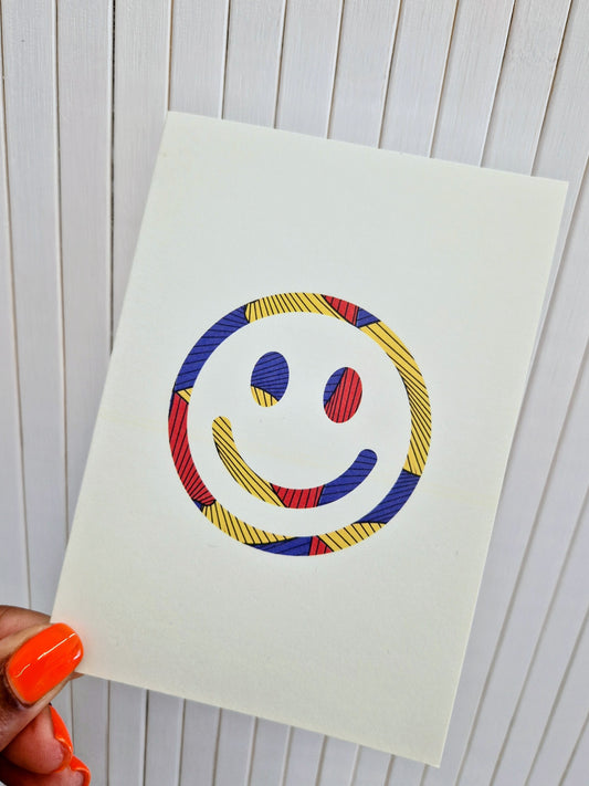 African print greeting card - Smile