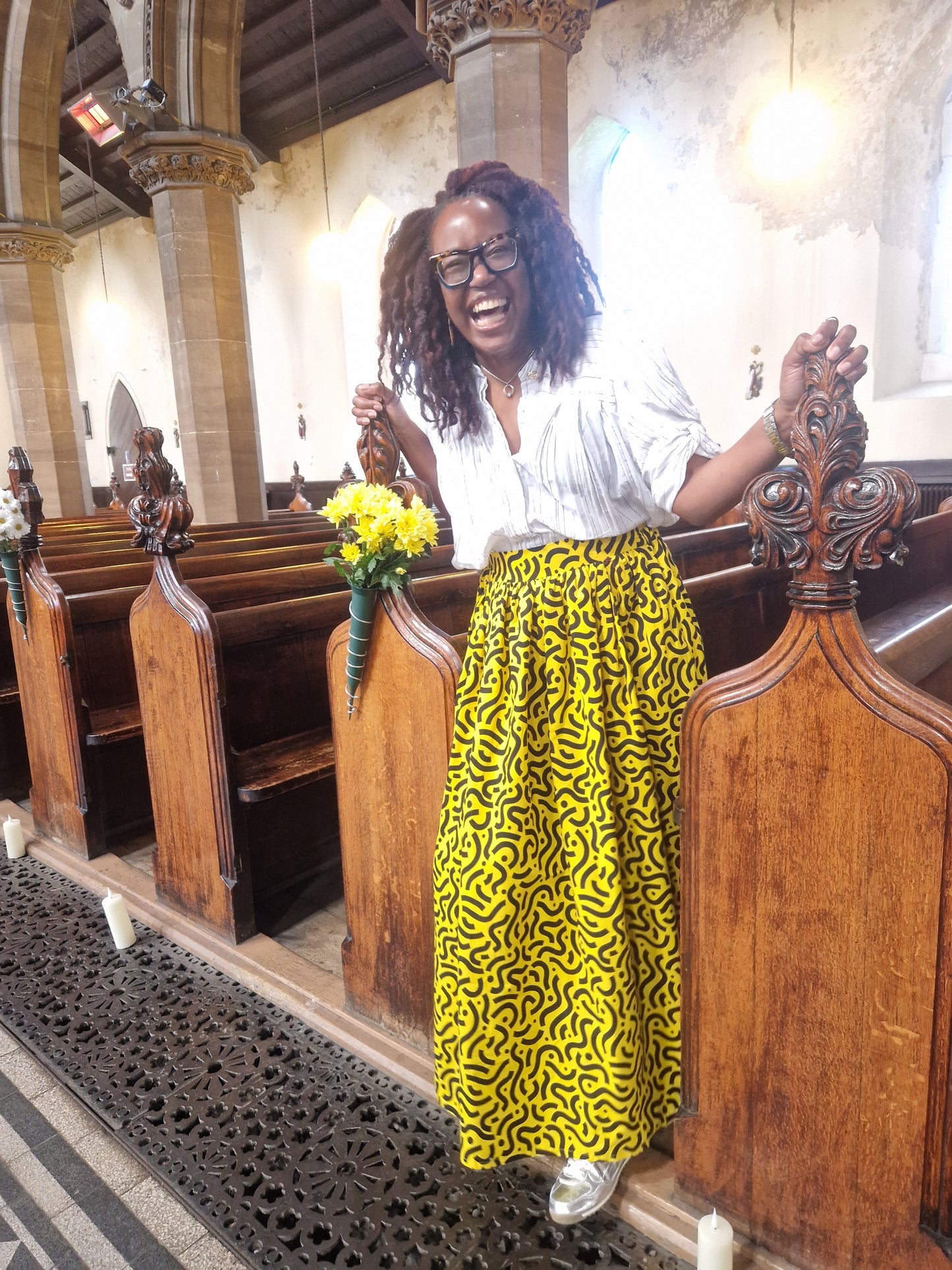 African Print Full Length Skirt - Lemonade
