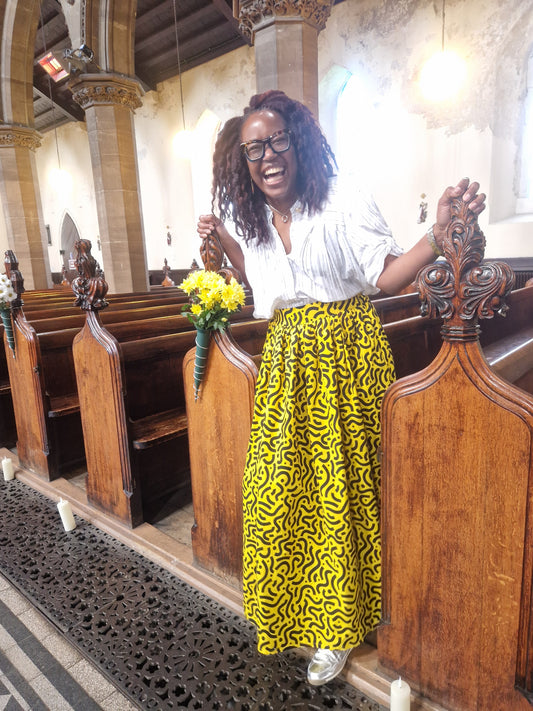 African Print Full Length Skirt - Lemonade