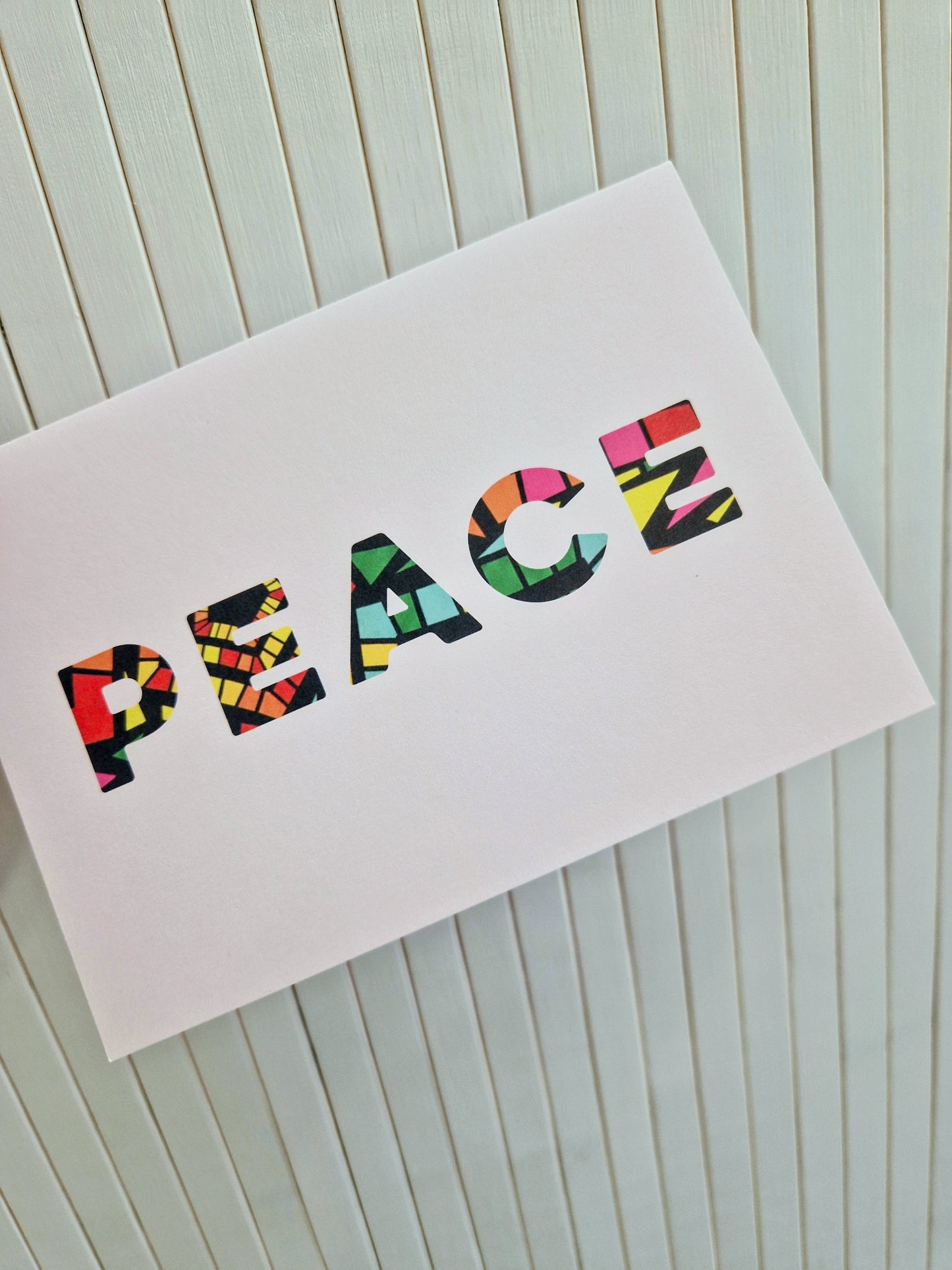 African print greeting card - Peace