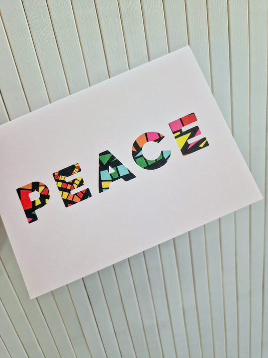 African print greeting card - Peace