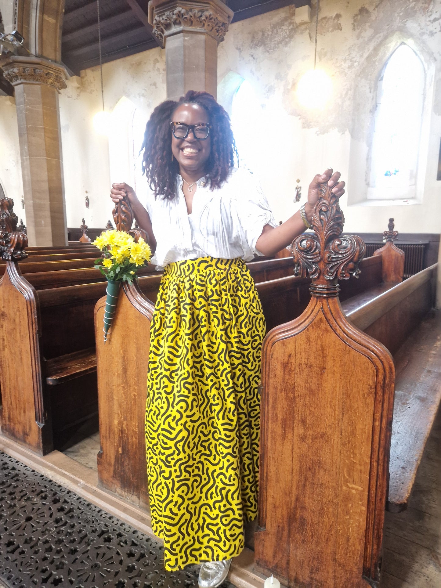 African Print Full Length Skirt - Lemonade