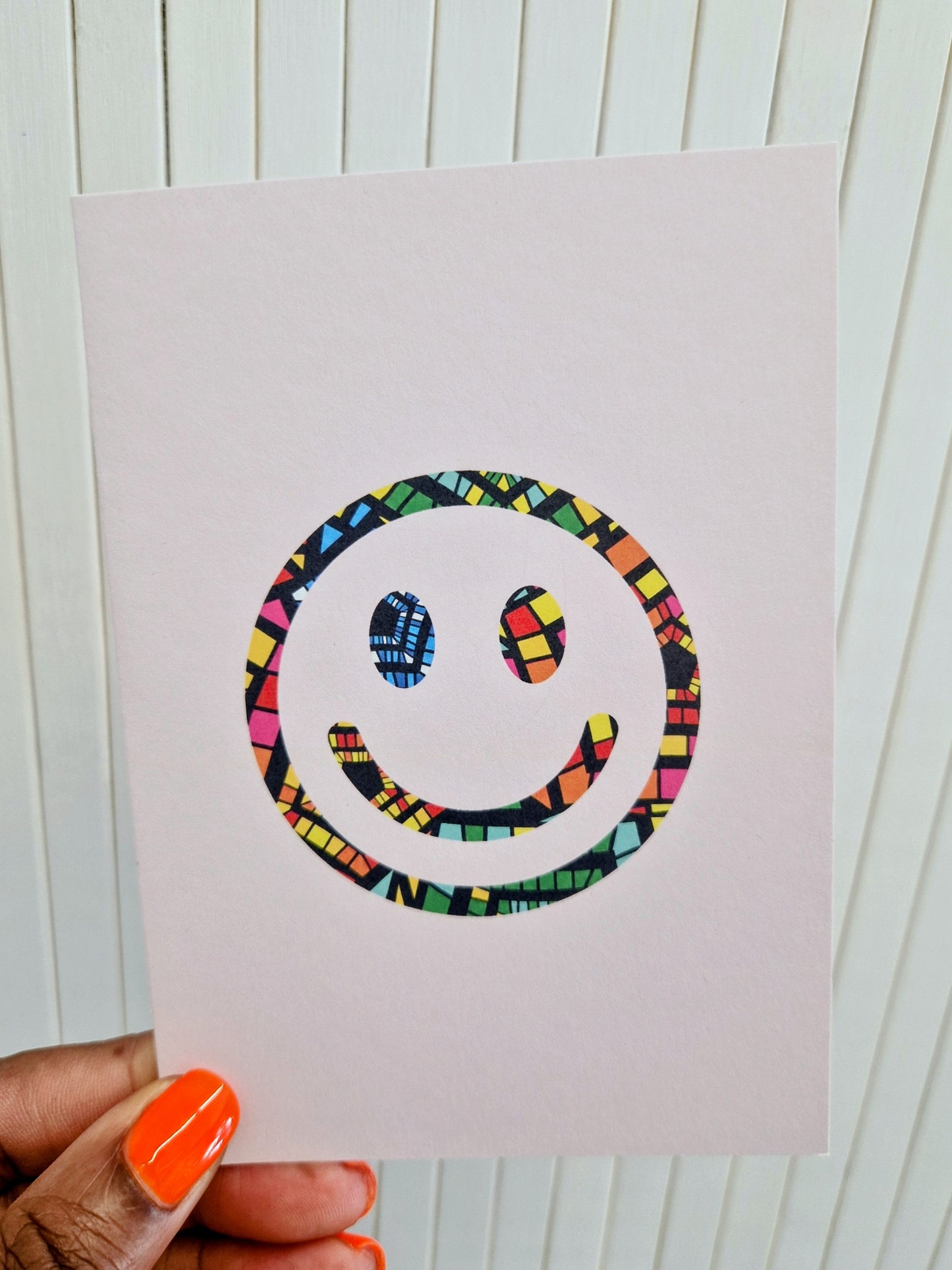 African print greeting card - Smile