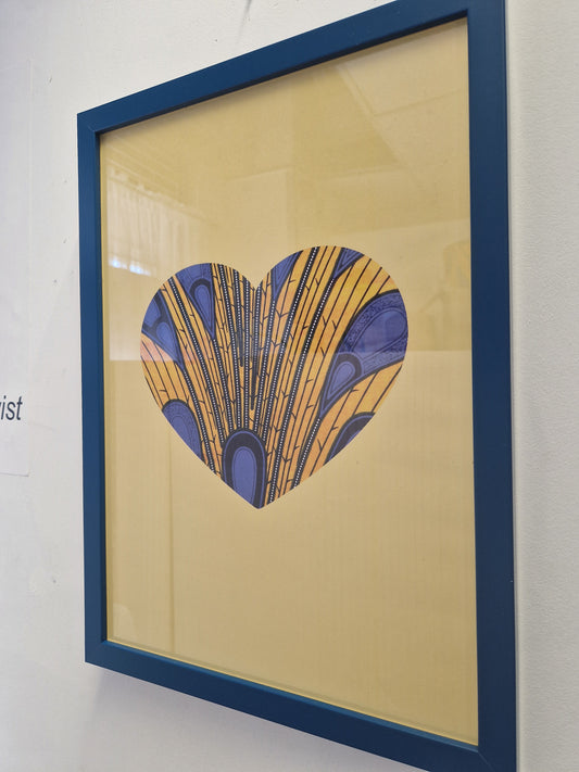 African Print A3 Poster Set - Yellow Feather