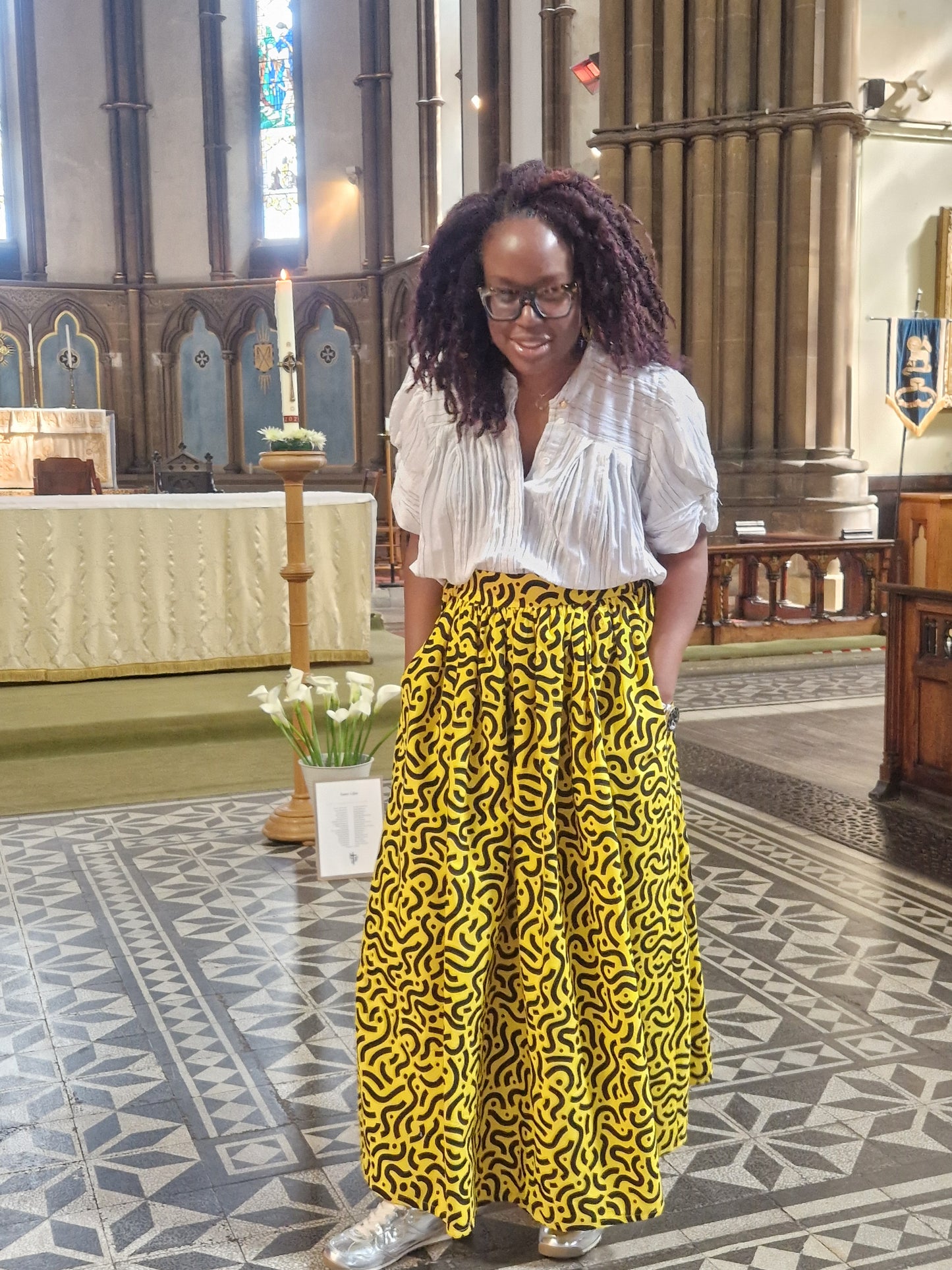African Print Full Length Skirt - Lemonade