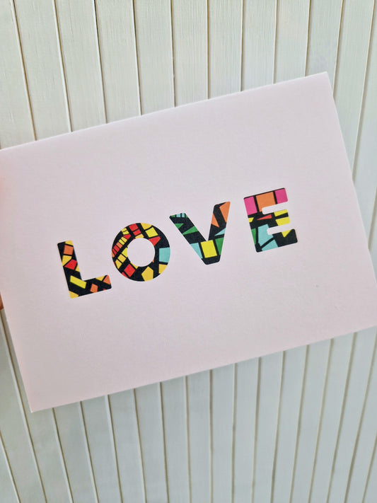 African print greeting card - Love