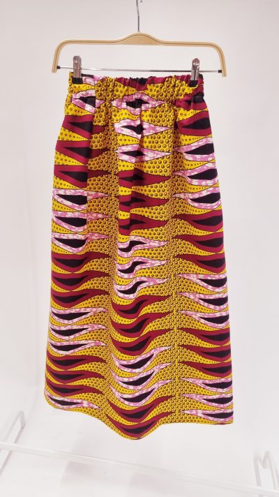 Long yellow and red skirt